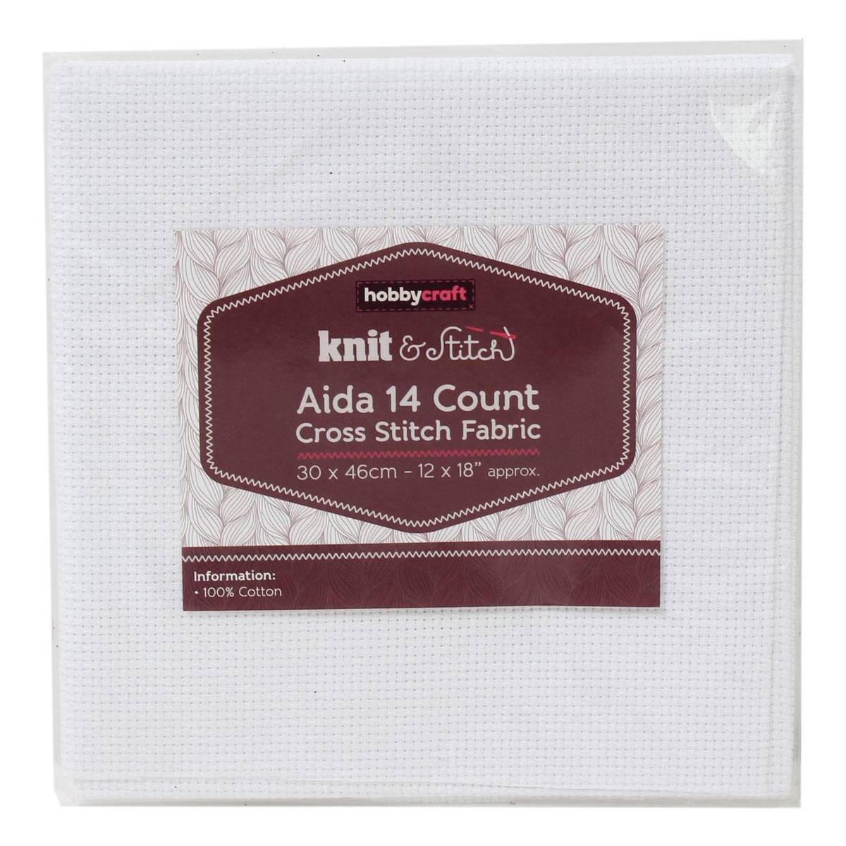 White 14 Count Aida Fabric 30cm x 46cm Hobbycraft