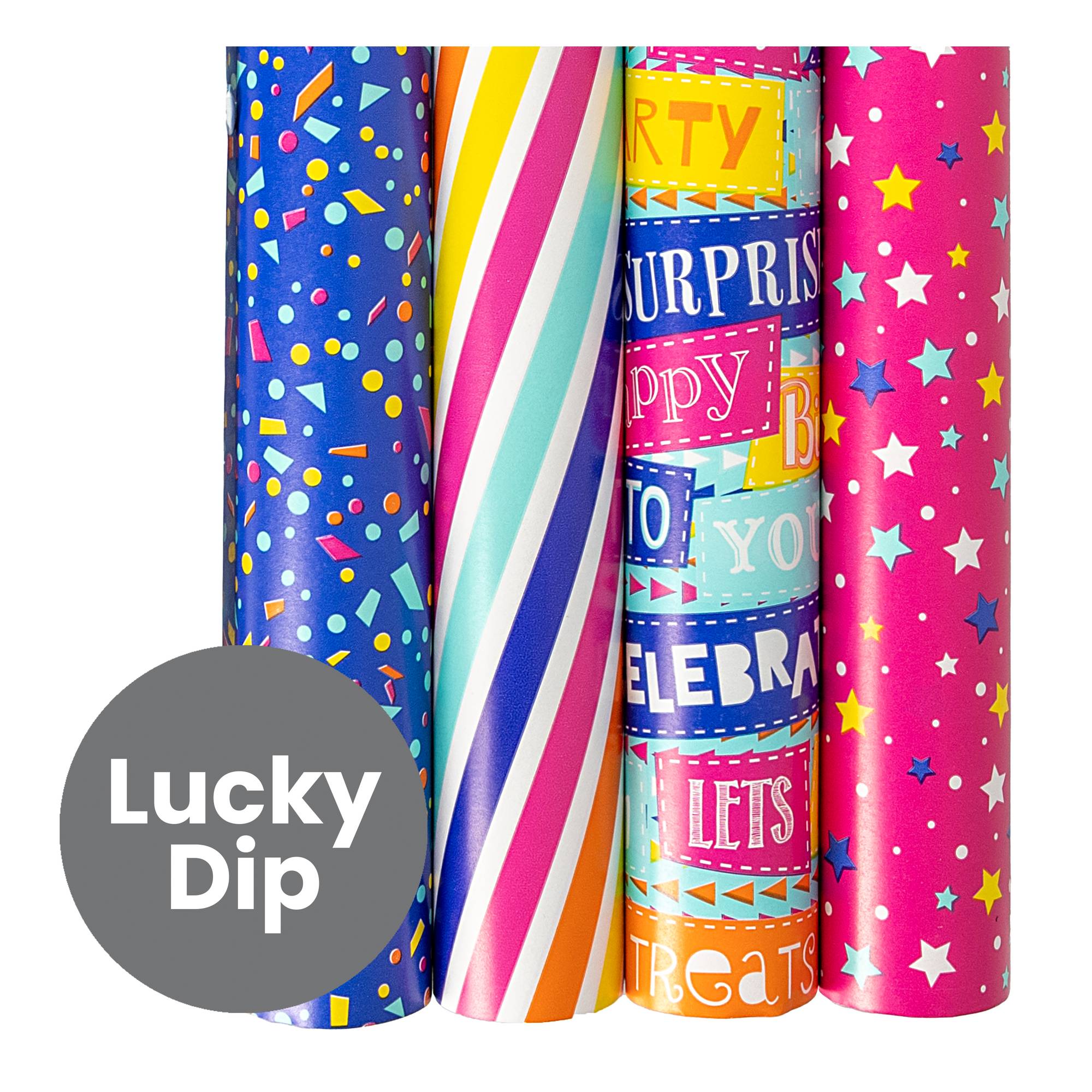 Assorted Bright Wrapping Paper 69cm x 3m Hobbycraft