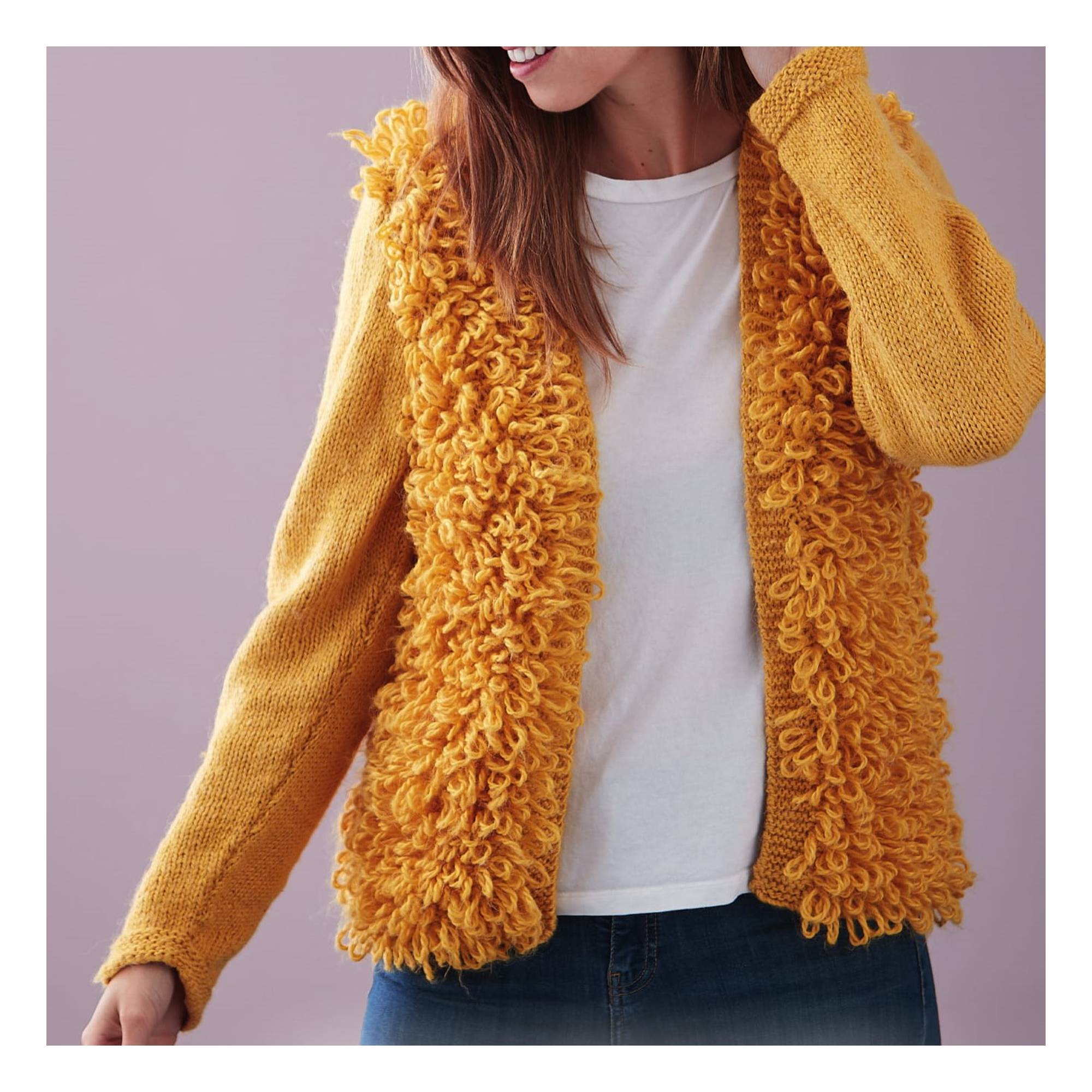 Knitcraft Adult Loop Stitch Cardigan Digital Pattern 0147 Knitcraft Adult Loop Stitch Cardigan Digital Pattern 0147