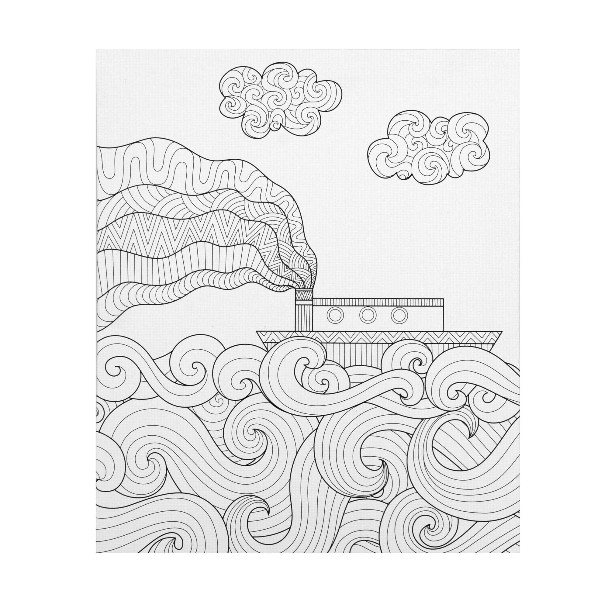 Boat Colour-in Canvas | Hobbycraft