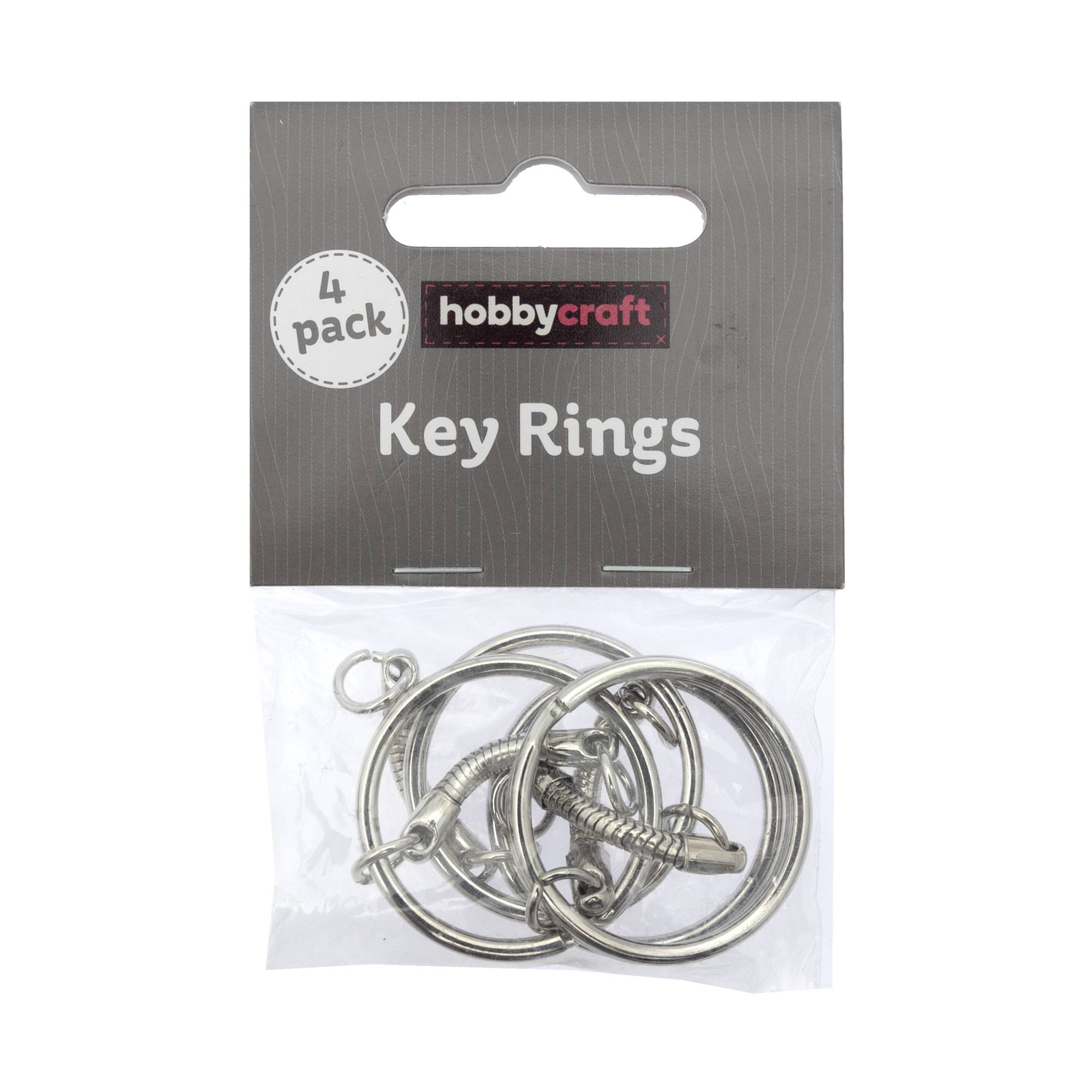 Key Rings Sears Silver Plated Keyrings 4 Pack | Hobbycraft