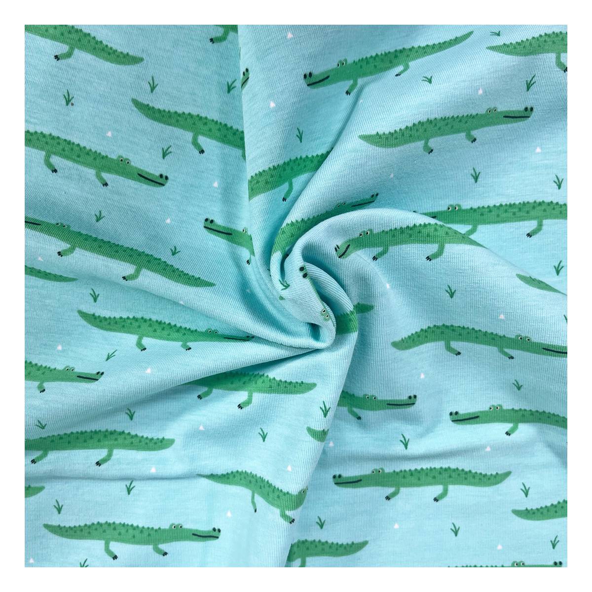 Crocodiles Cotton Spandex Jersey Fabric by the Metre Hobbycraft