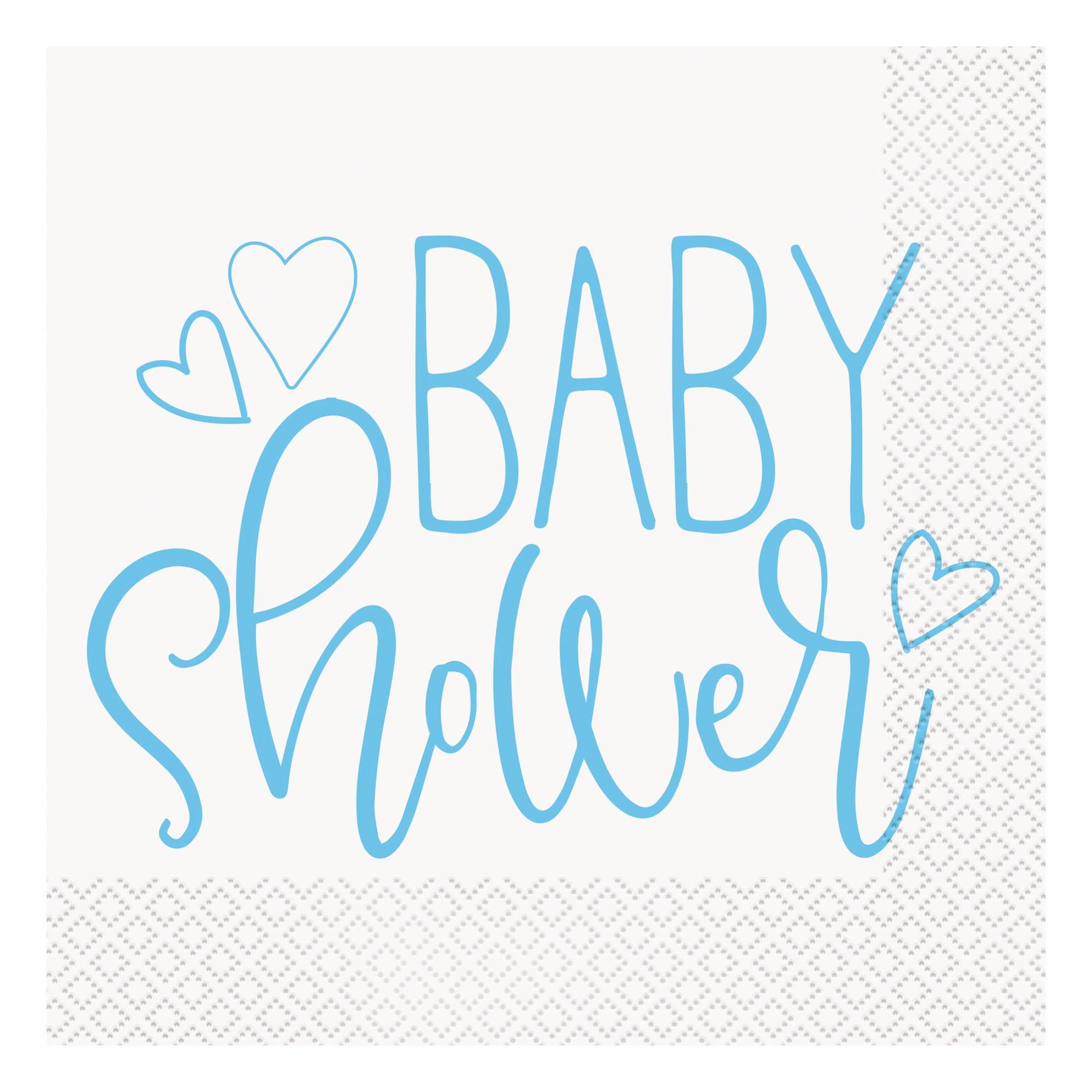 Blue Hearts Baby Shower Napkins 16 Pack Hobbycraft
