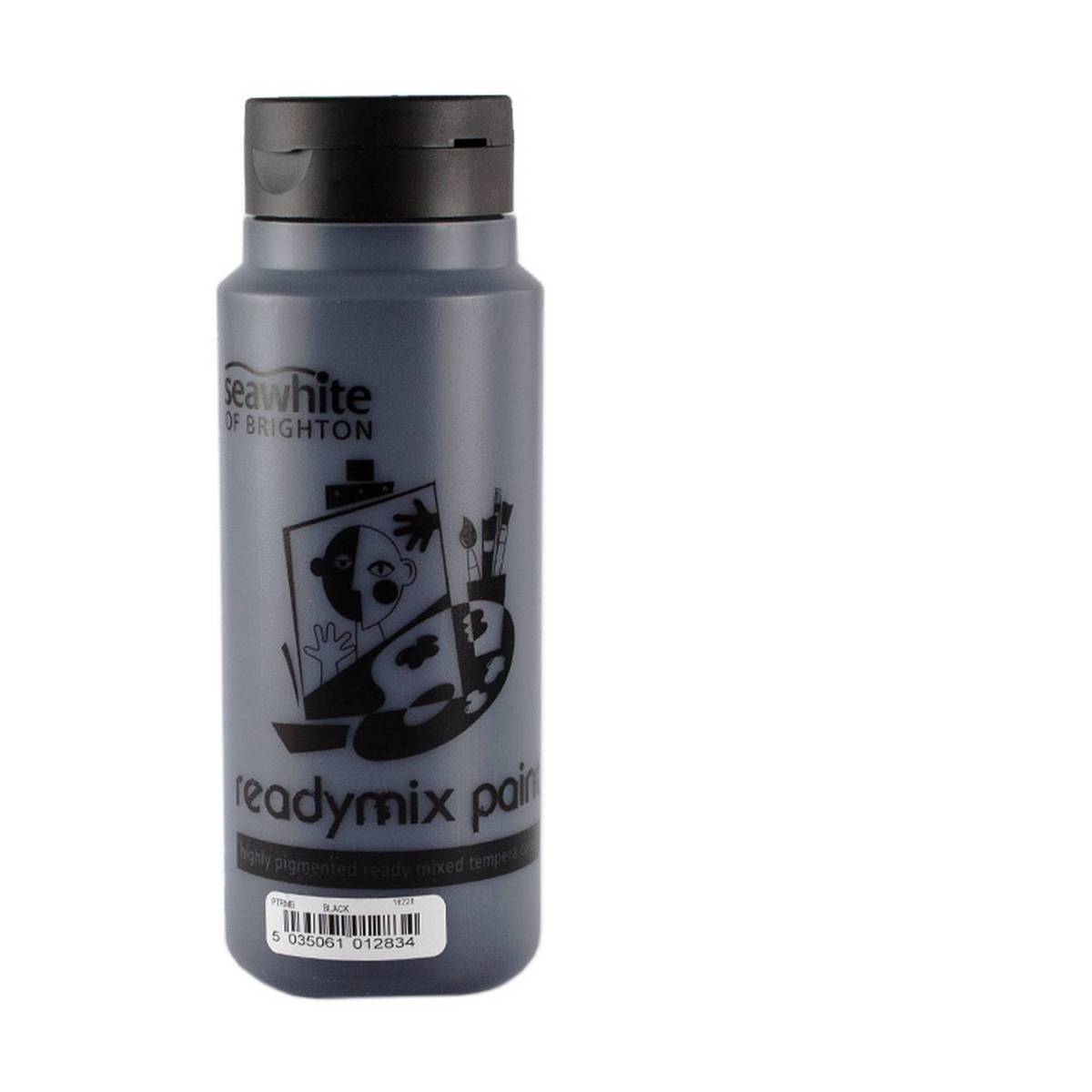 Seawhite Black Ready Mixed Paint 500ml Hobbycraft