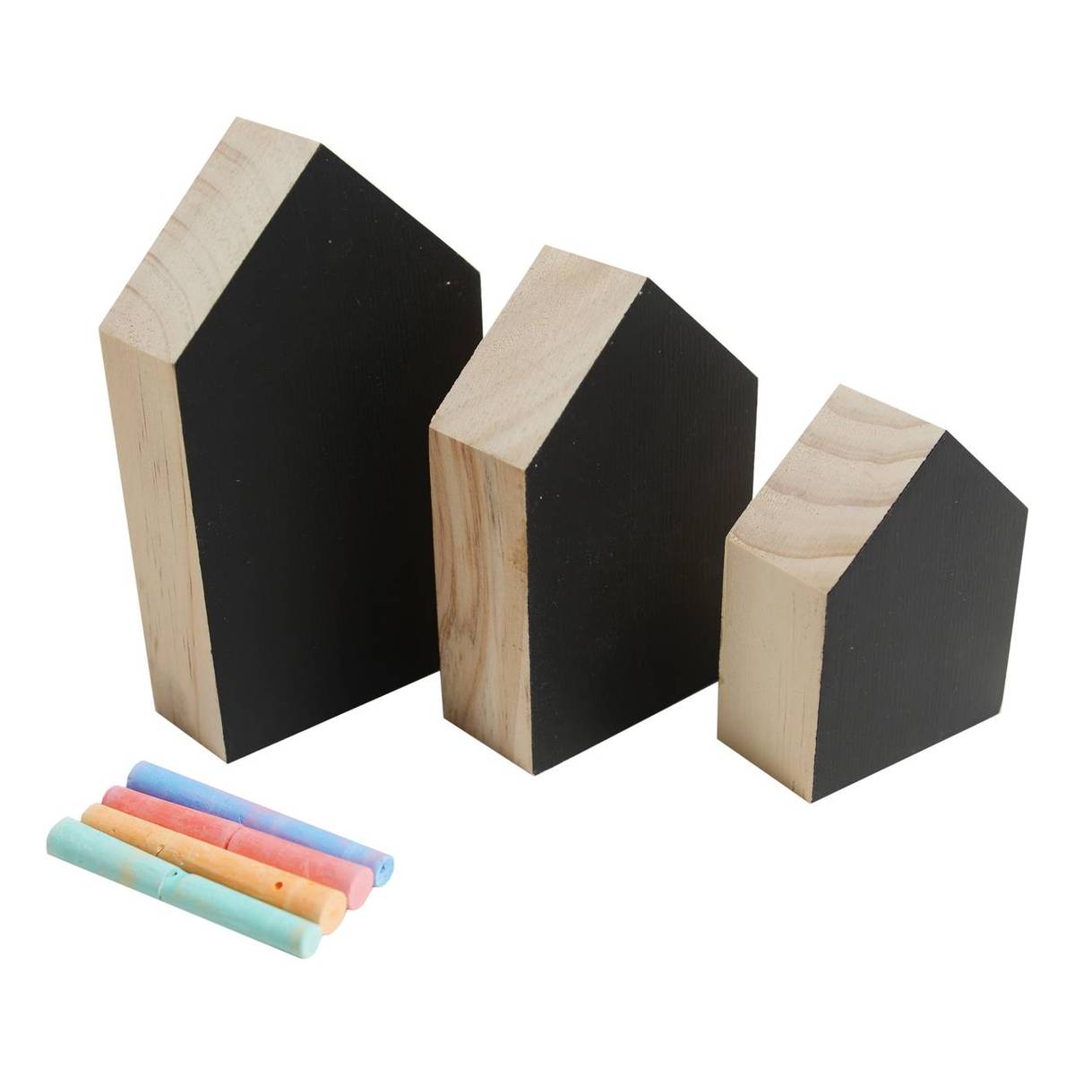 Chalkboard Wooden Houses 3 Pack Hobbycraft