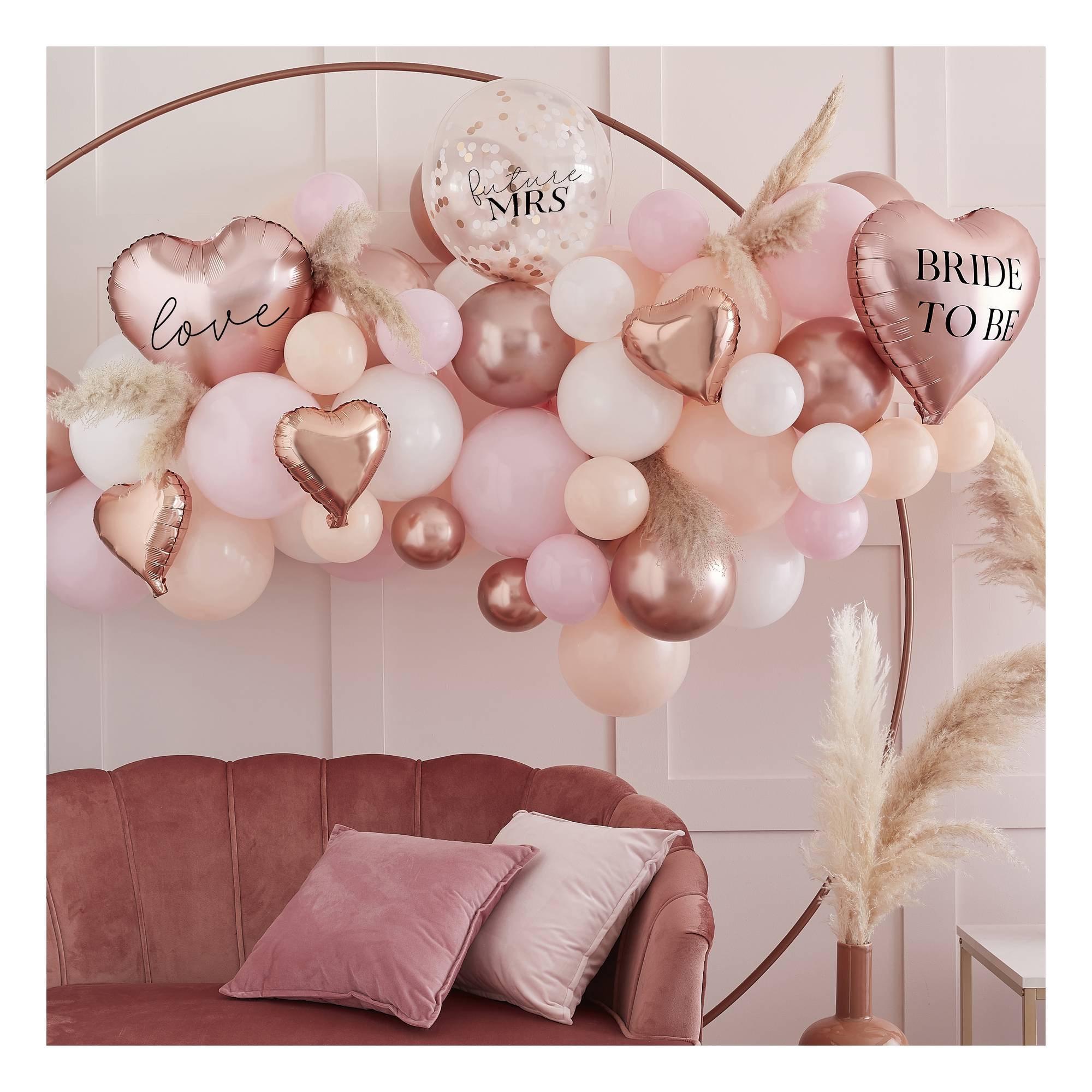 Ginger Ray Rose Gold Hen Party Balloon Arch Kit Hobbycraft