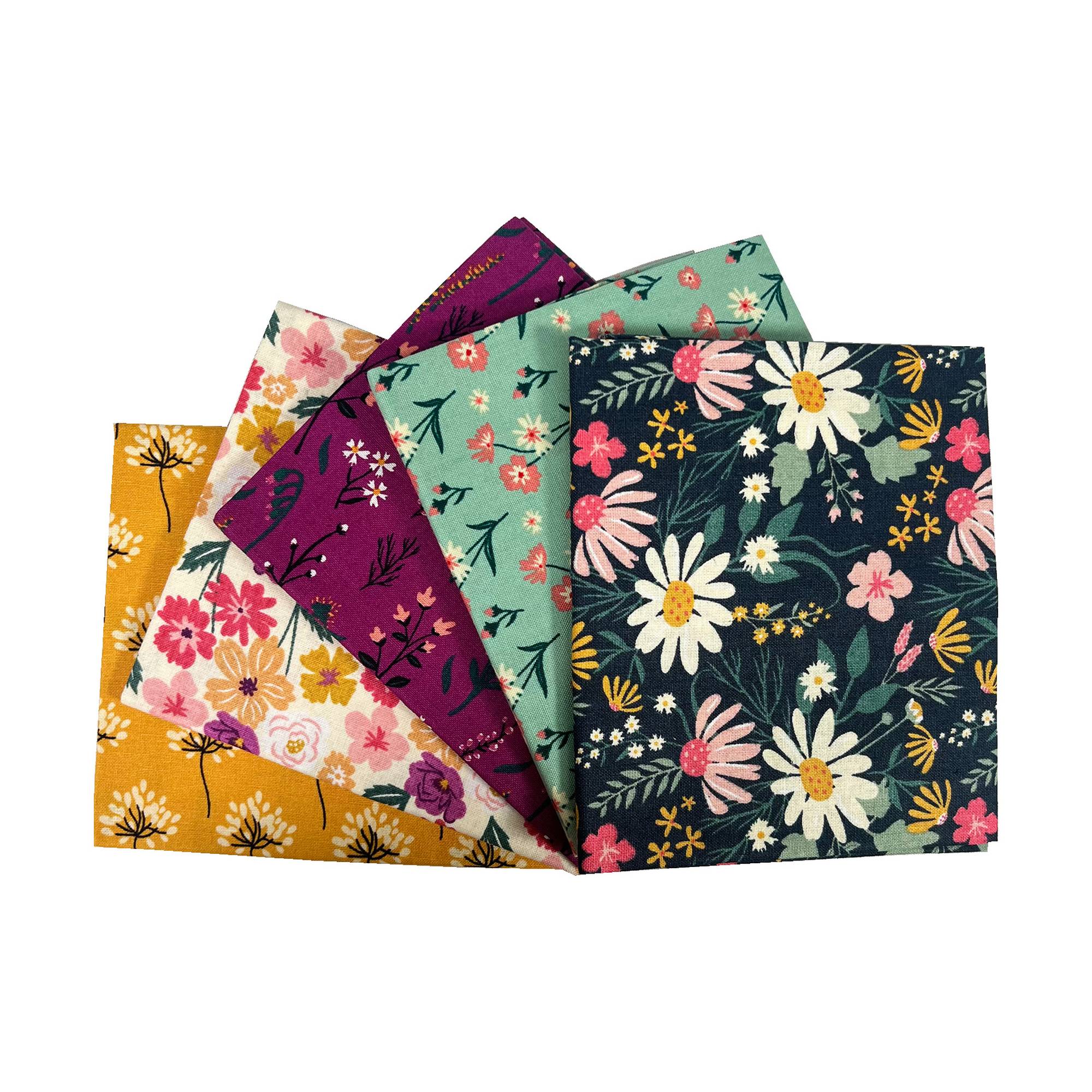 Dark Eclectic Bloom Cotton Fat Quarters 5 Pack Hobbycraft