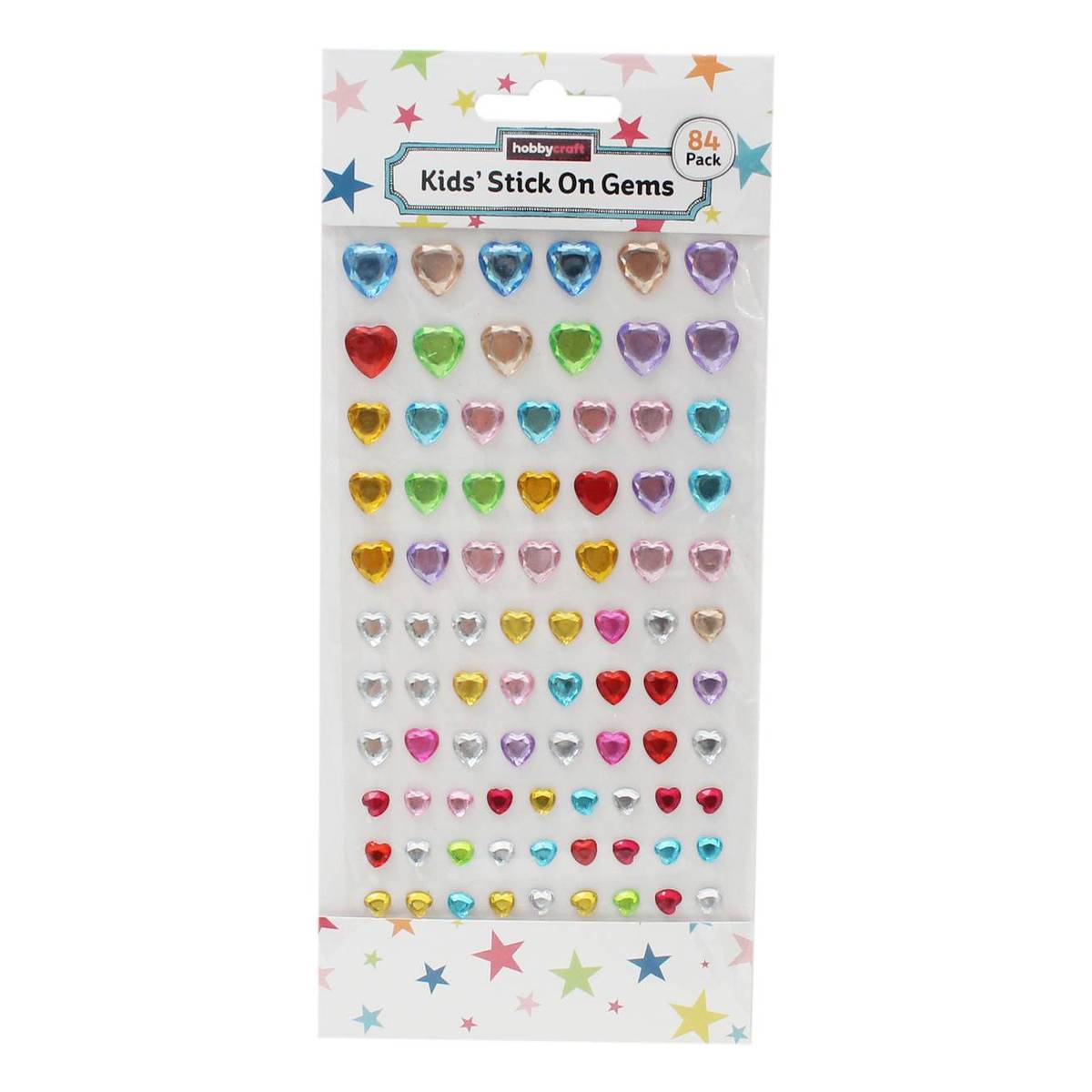 Heart Kids' Stick On Gems 84 Pack Hobbycraft