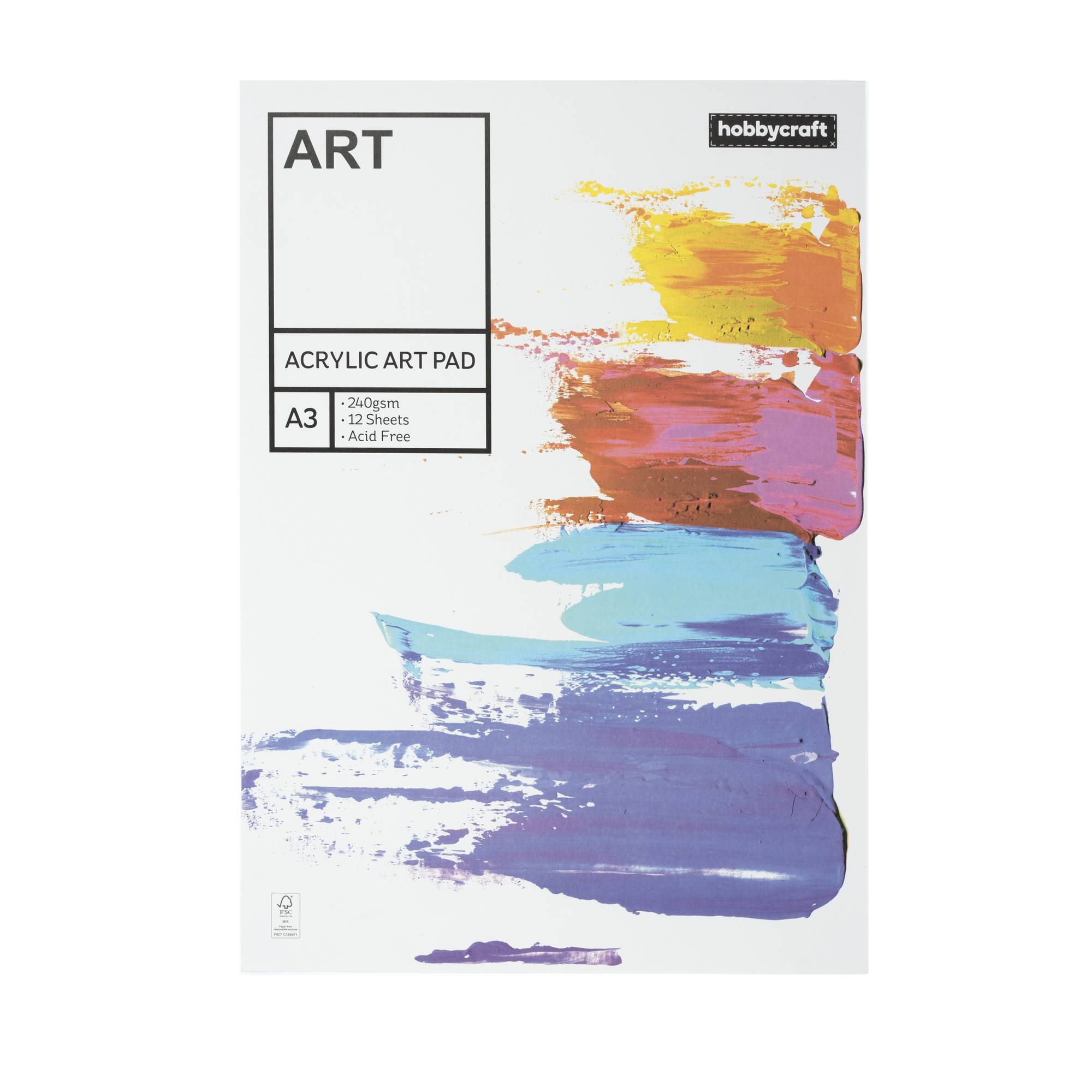 Acrylic Art Pad A3 12 Sheets Hobbycraft