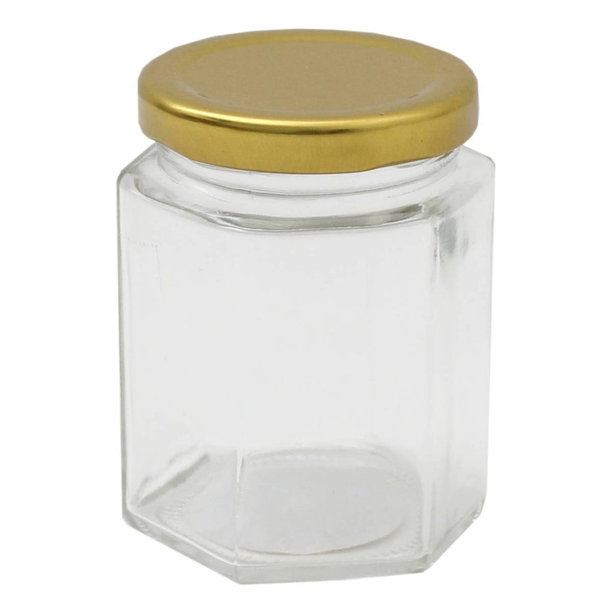 Clear Hexagonal Glass Jar 190ml Hobbycraft