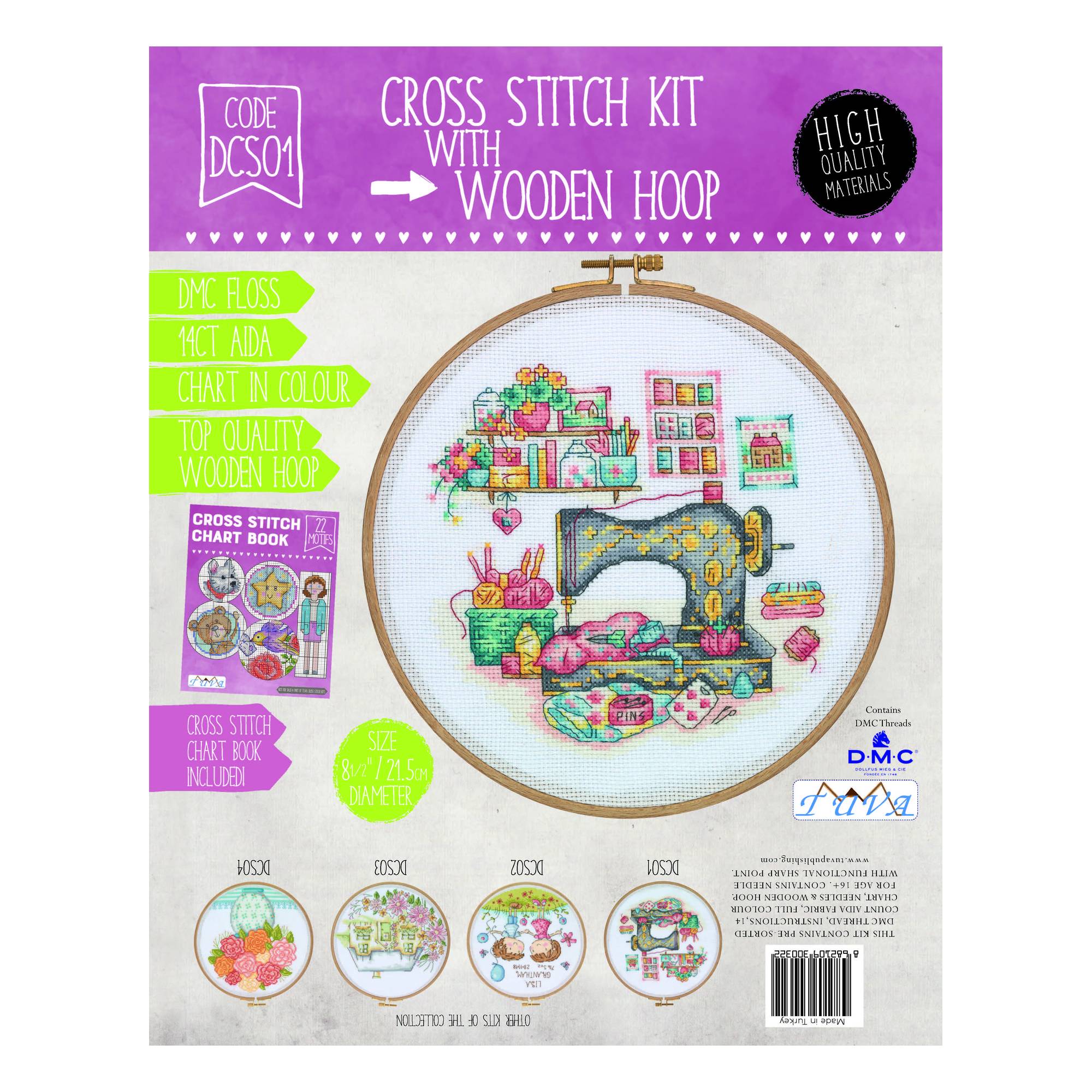 Sewing Room Cross Stitch Kit with Hoop 8 Inches Hobbycraft