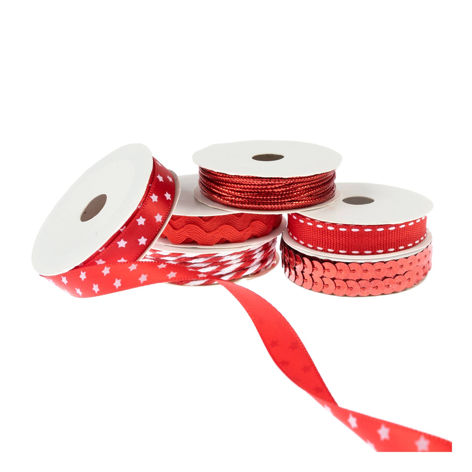 Red Ribbons and Trims 6 Pack Hobbycraft