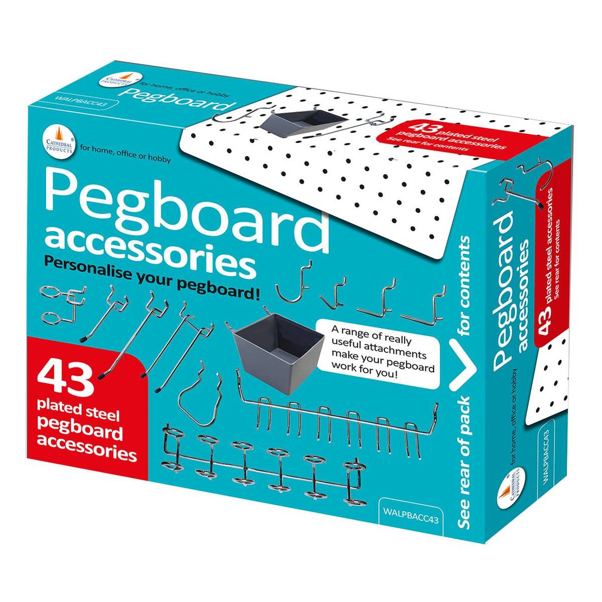 Pegboard Accessories 43 Pieces Hobbycraft