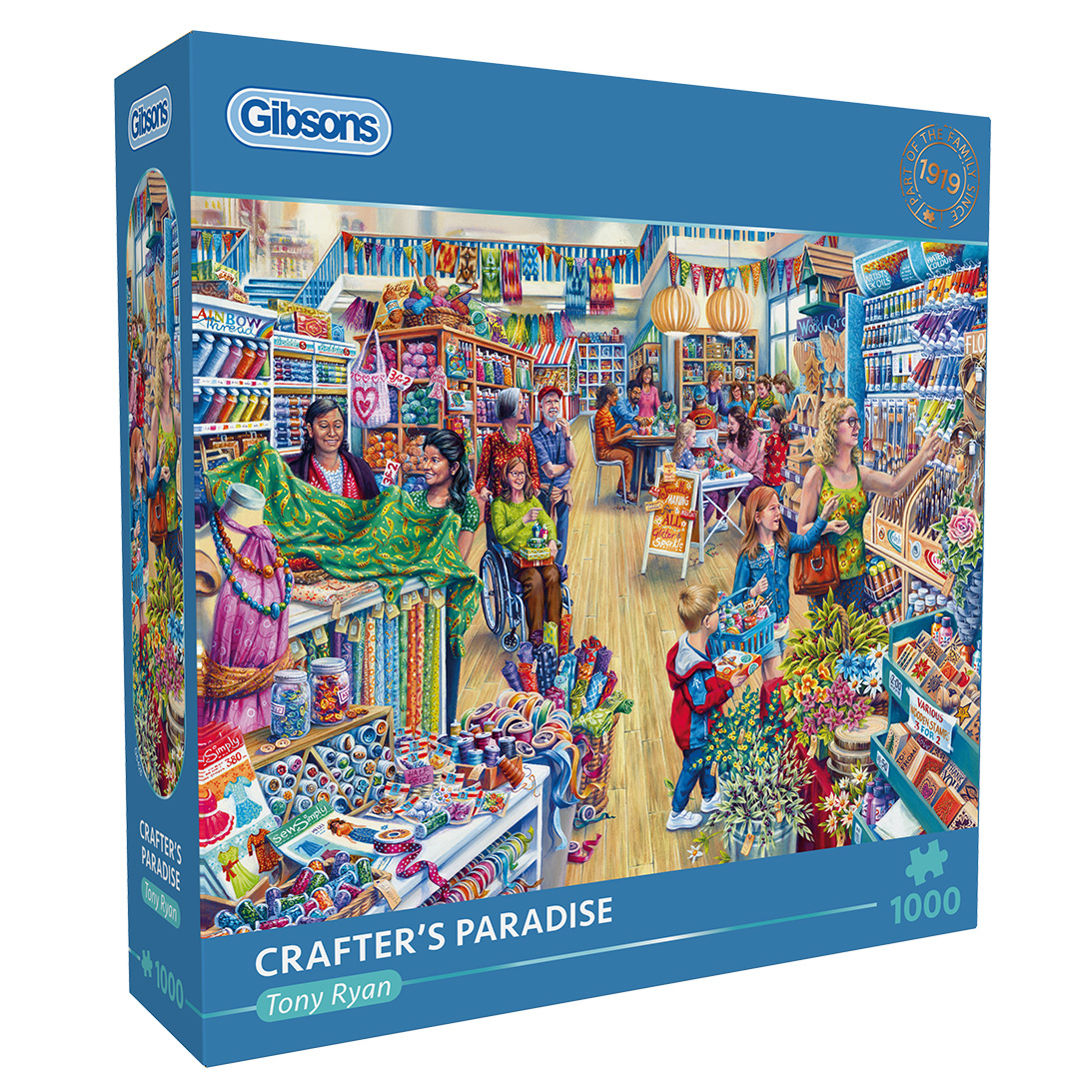 Gibsons Crafter's Paradise – Puzzle 1000 Pezzi Per Adulti – Scenario Colorato Di Negozio Di Hobby E Creatività – Cartone Riciclato, Poster Incluso, 68x49 Cm - 3