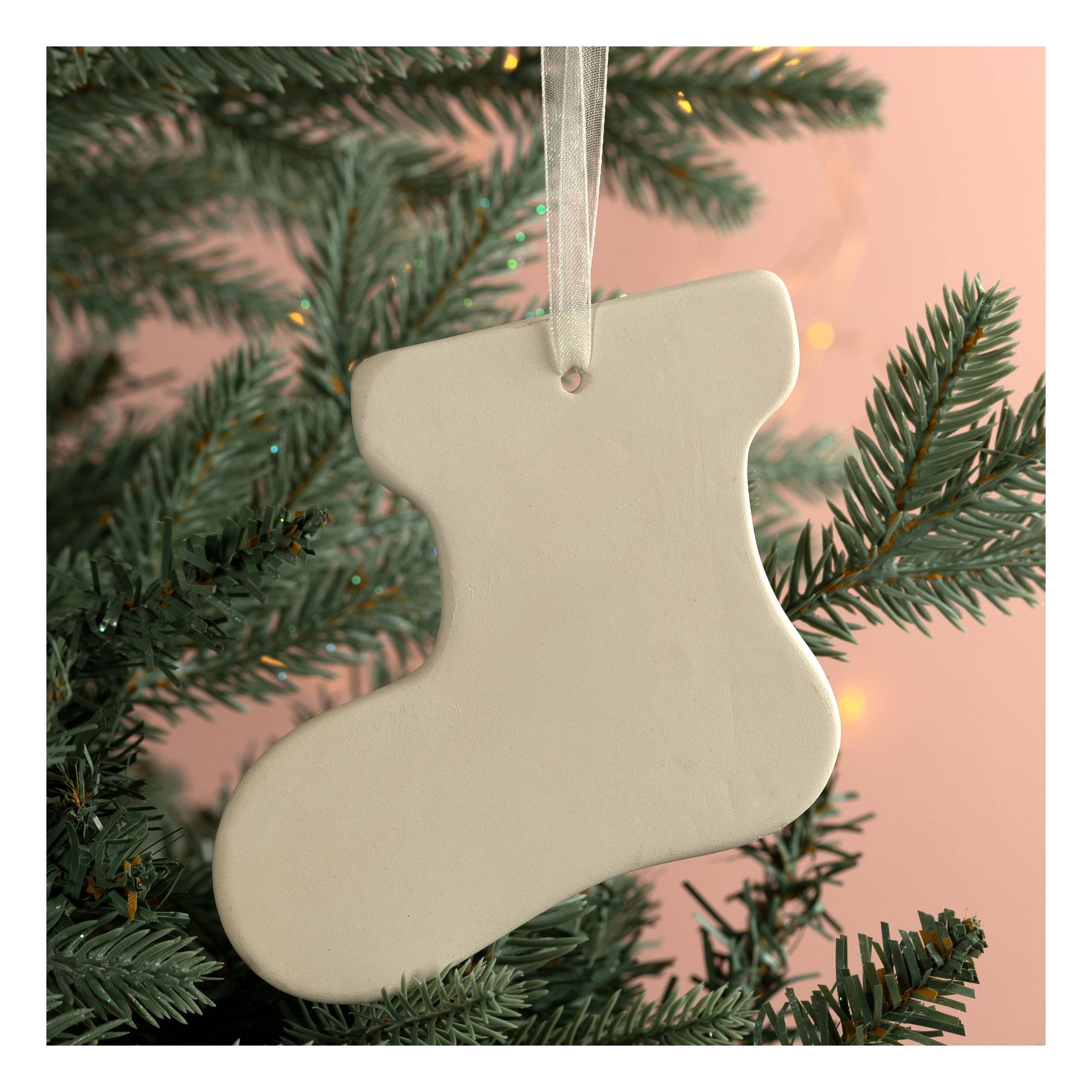 Hanging Ceramic Stocking Decoration 11cm Hobbycraft