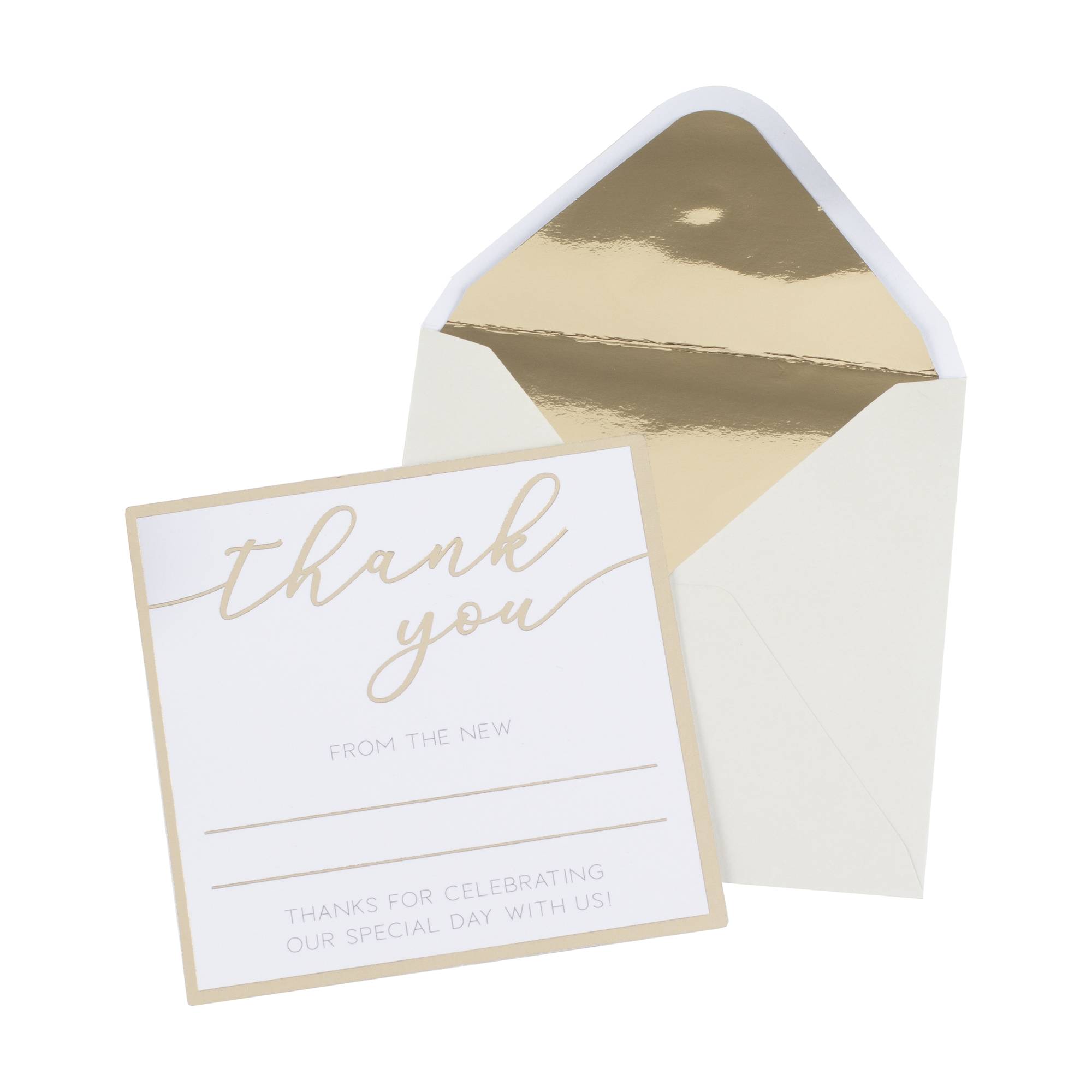 Champagne Gold Foil Thank You Cards 20 Pack Hobbycraft