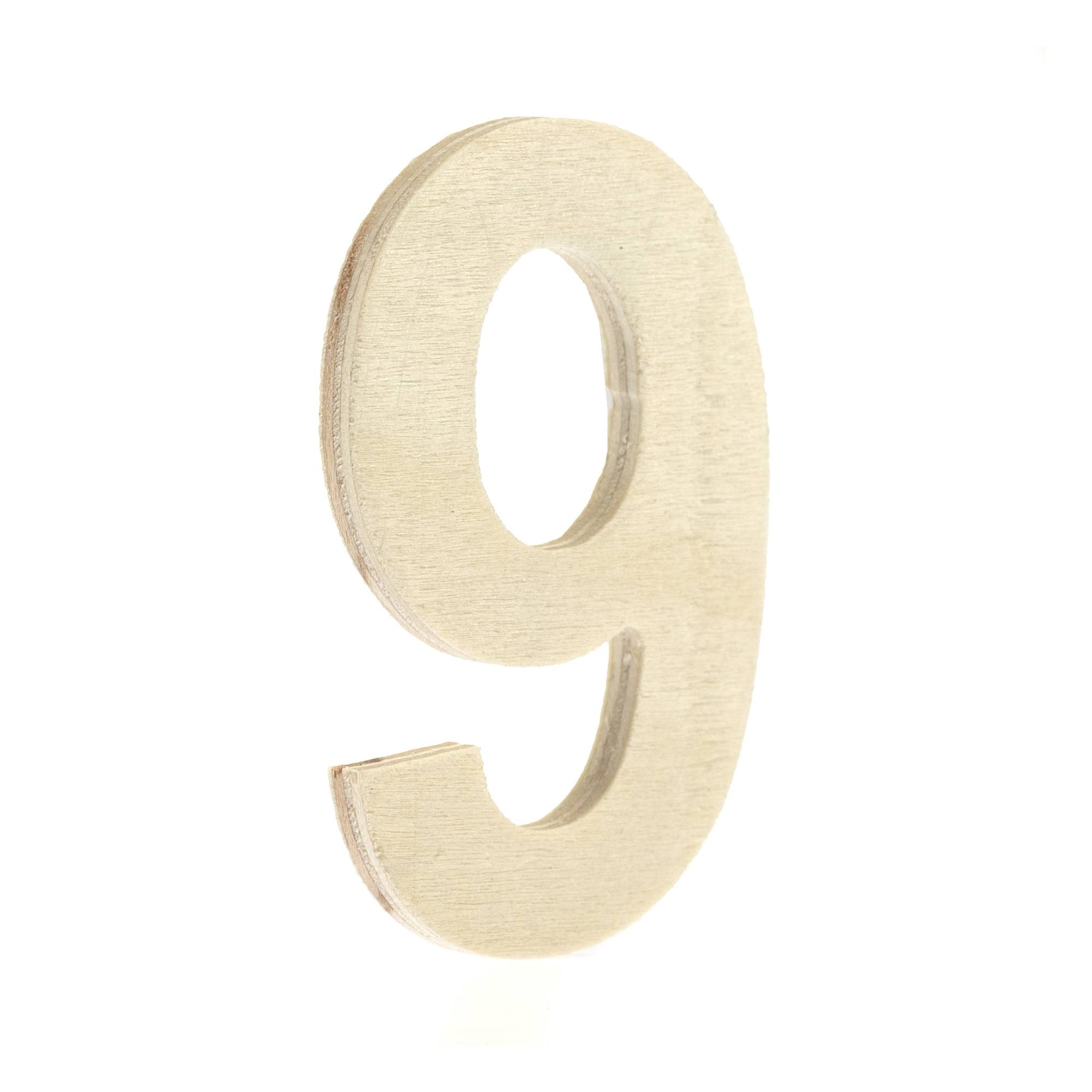 Small Wooden Number 9 6.5cm | Hobbycraft