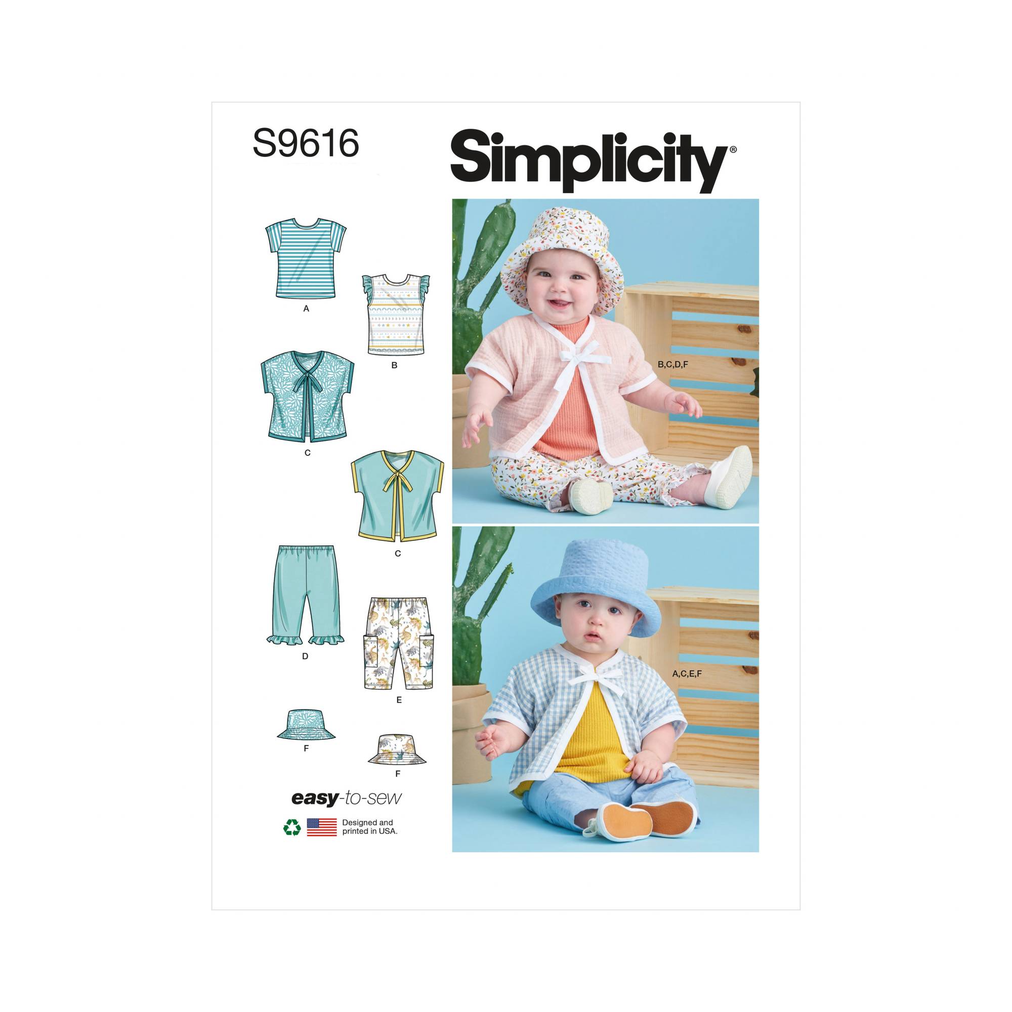 Simplicity Baby Separates Sewing Pattern S9616 (XS-XL) | Hobbycraft