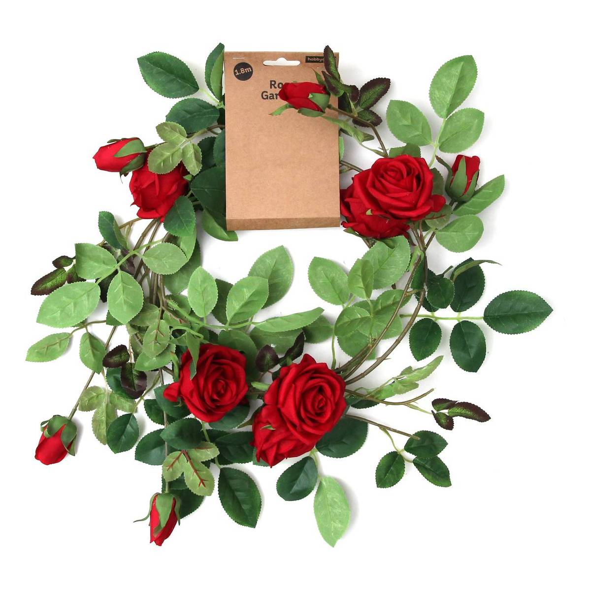 Buy Red Rose Garland 1.8m for GBP 12.00 | Hobbycraft UK