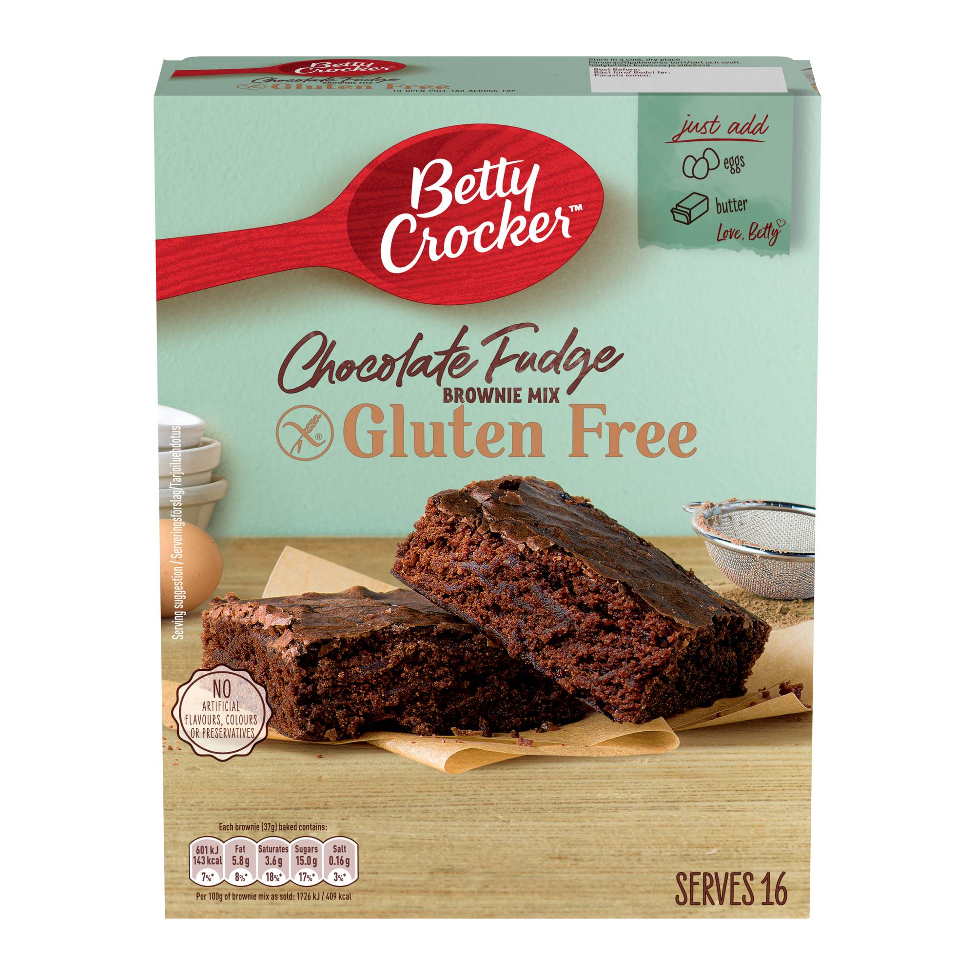 Betty Crocker Chocolate Fudge Gluten Free Brownie Mix 415g Hobbycraft