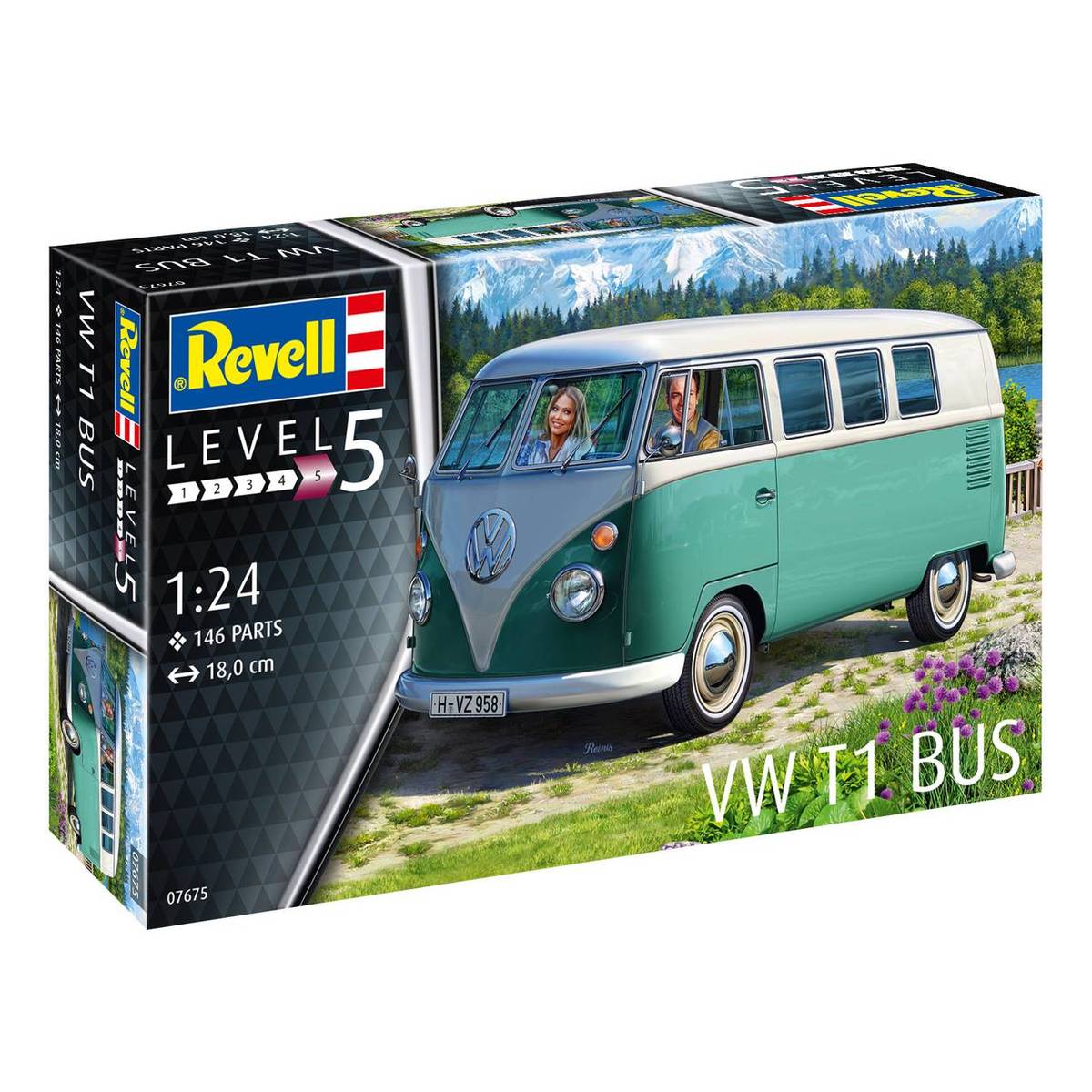 07675 Revell Volkswagen VW T1 Camper Bus 1:24 Scale Model Kit