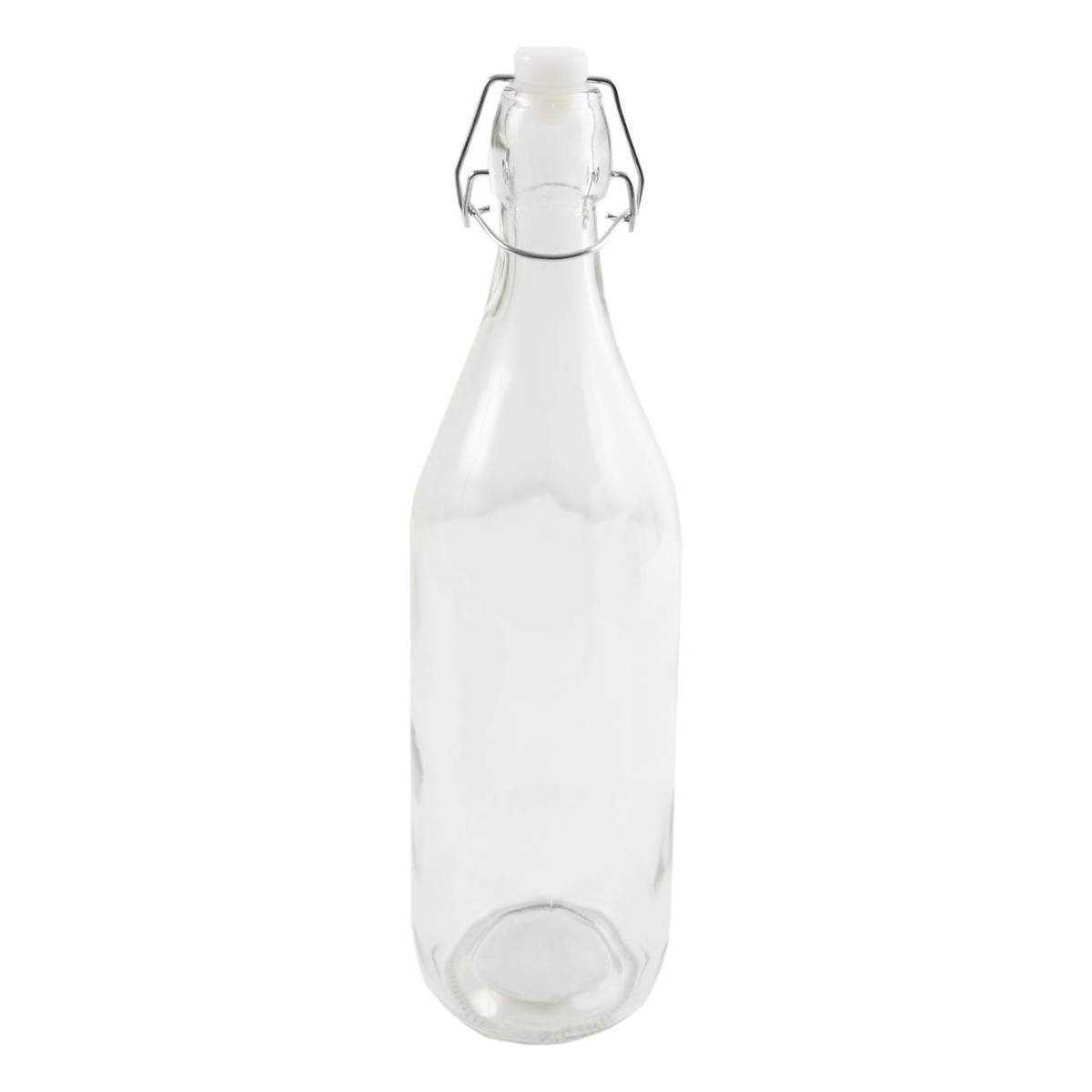 Clear Glass Bottle with Lid 1 Litre