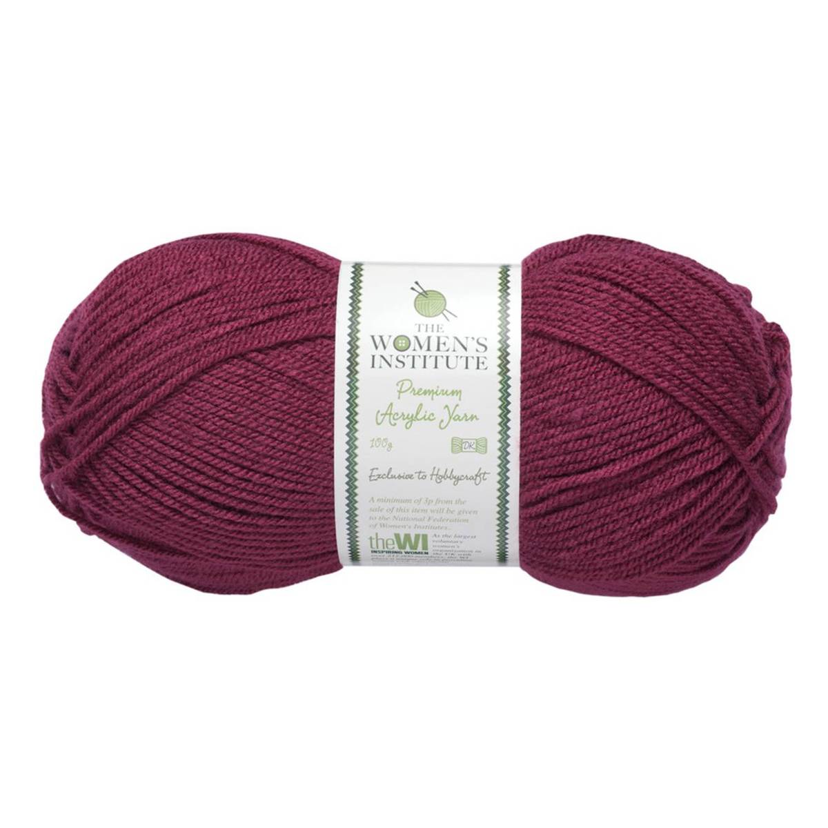 Women's Institute Plum Premium Acrylic Yarn 100g Hobbycraft