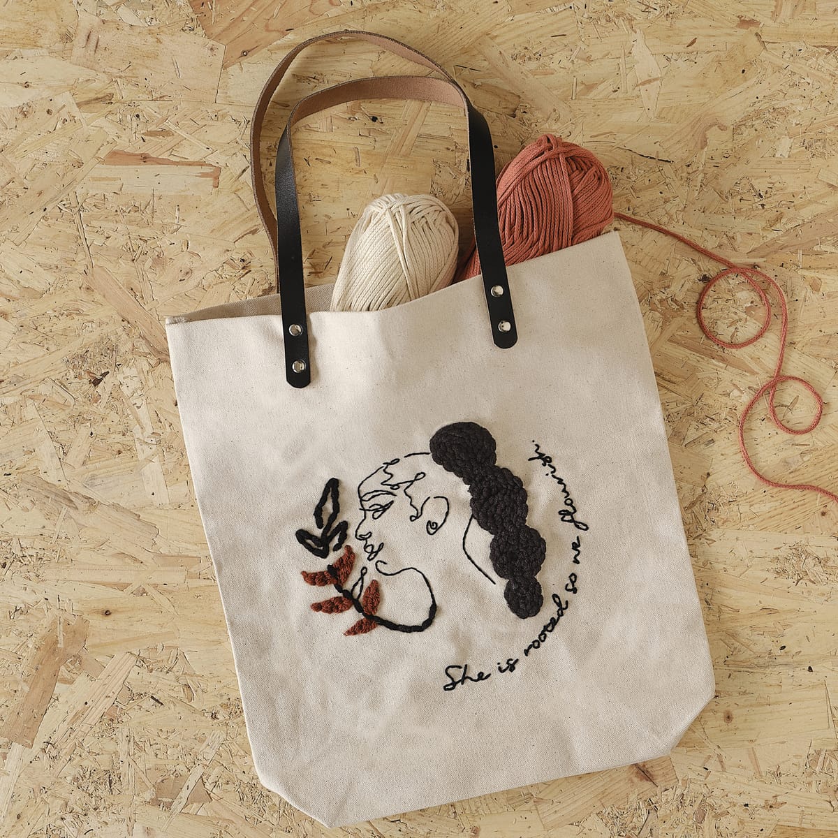 バッグ MessyRooftop Mini Feel Needle Punch Tote
