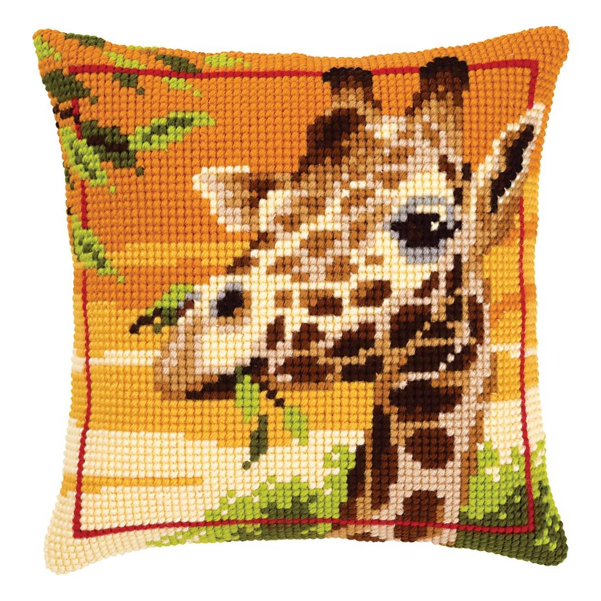 Vervaco Giraffe Cross Stitch Cushion Front Kit Hobbycraft