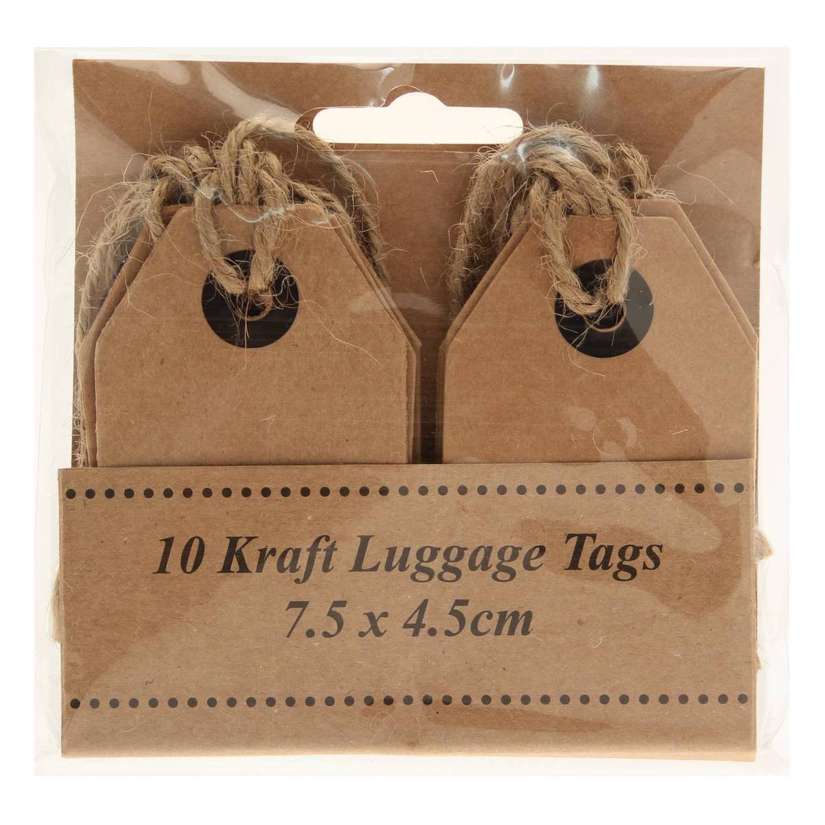 10 x Kraft Marron Luggage Tags