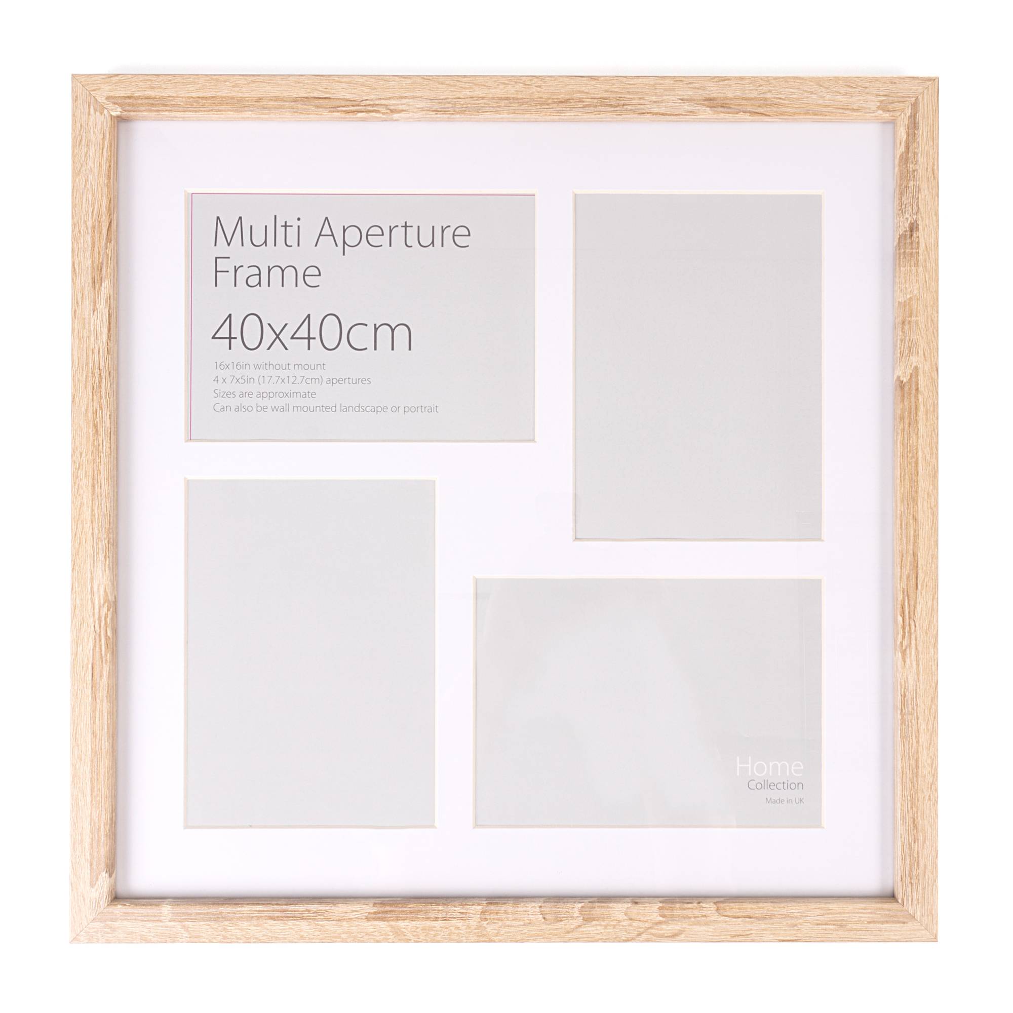 Light Oak Multi Aperture Frame 40cm x 40cm