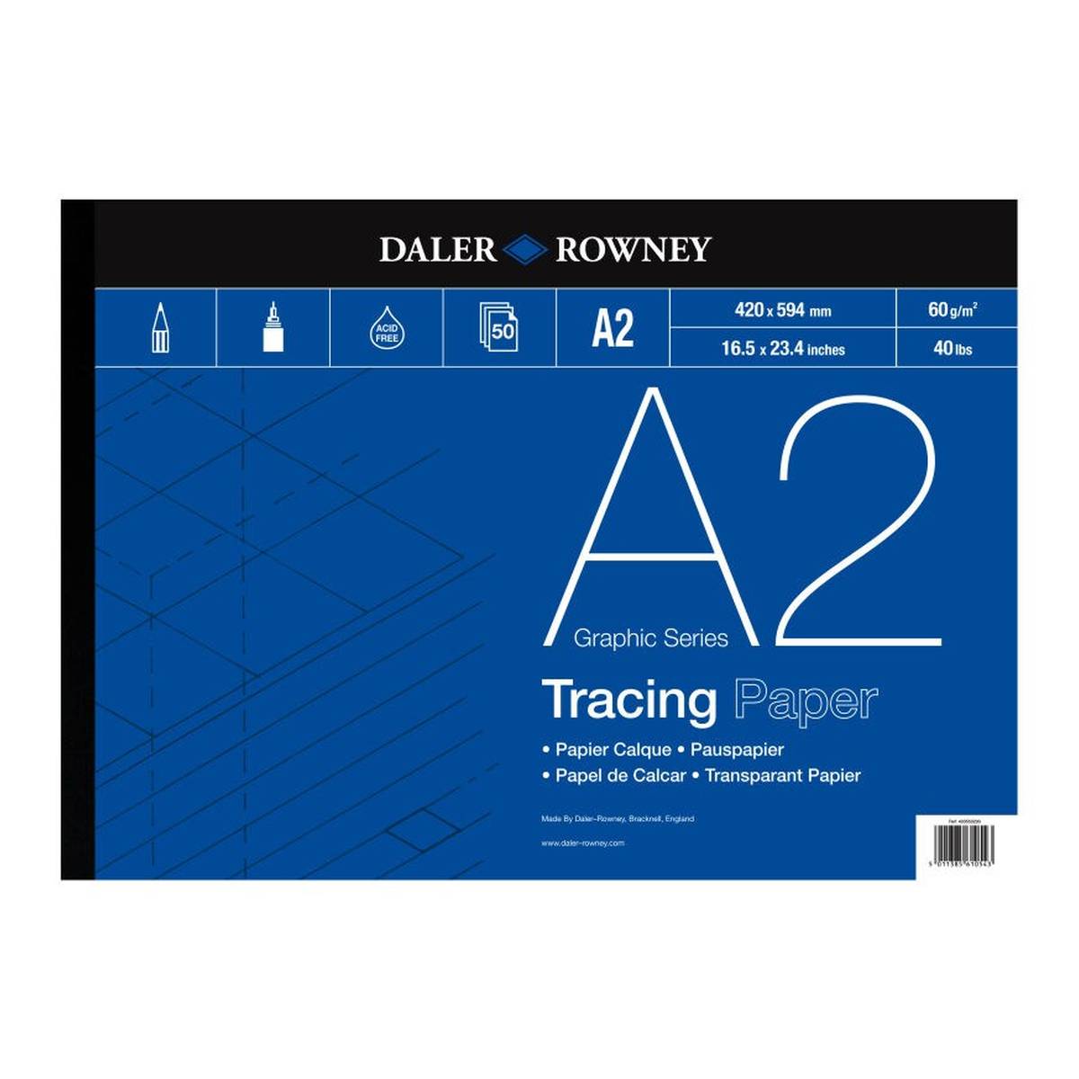 DalerRowney Graphic Series Tracing Paper A2 50 Sheets Hobbycraft