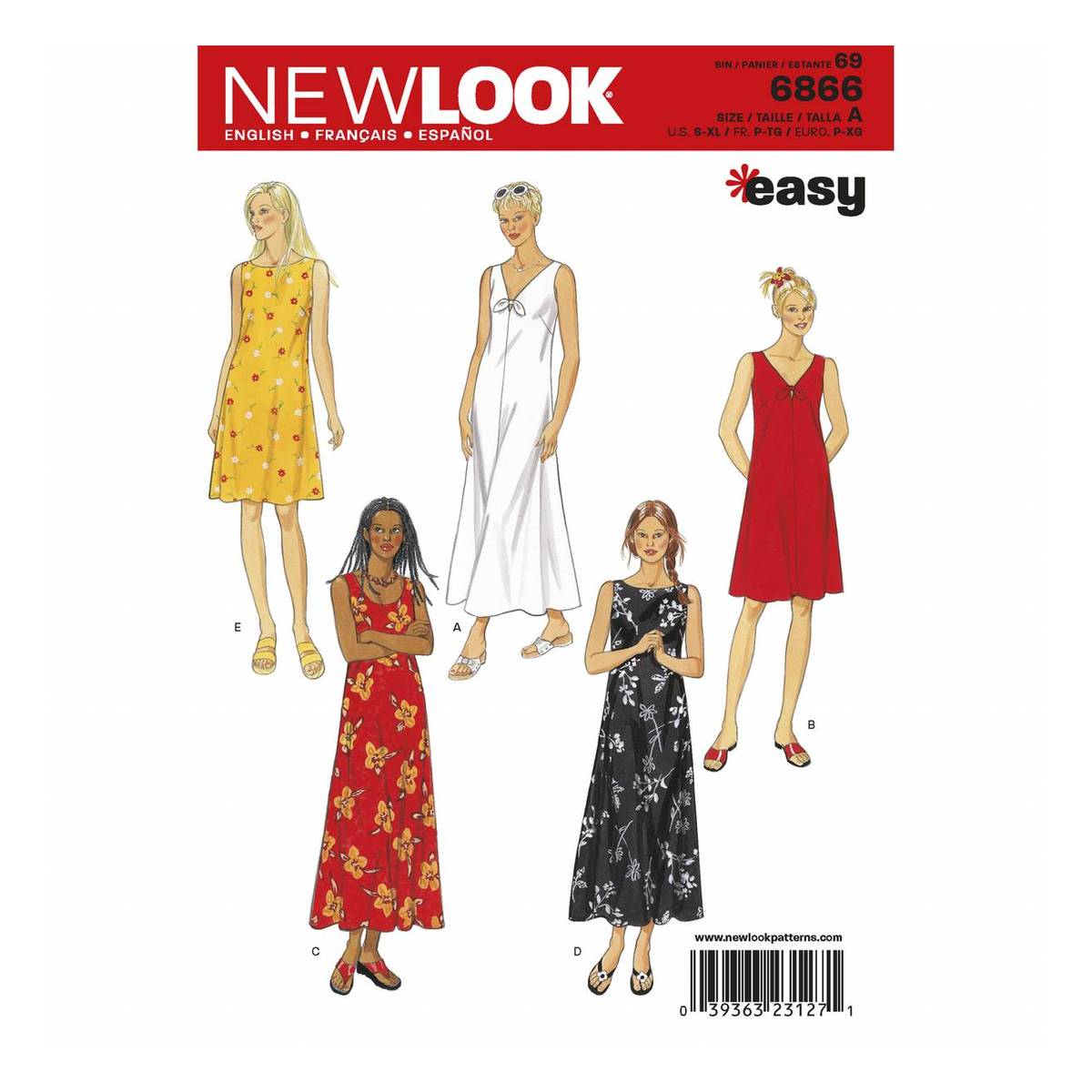Misses Knit Dresses New Look Sewing Pattern 6751. Size 10-22. | Sew  Essential