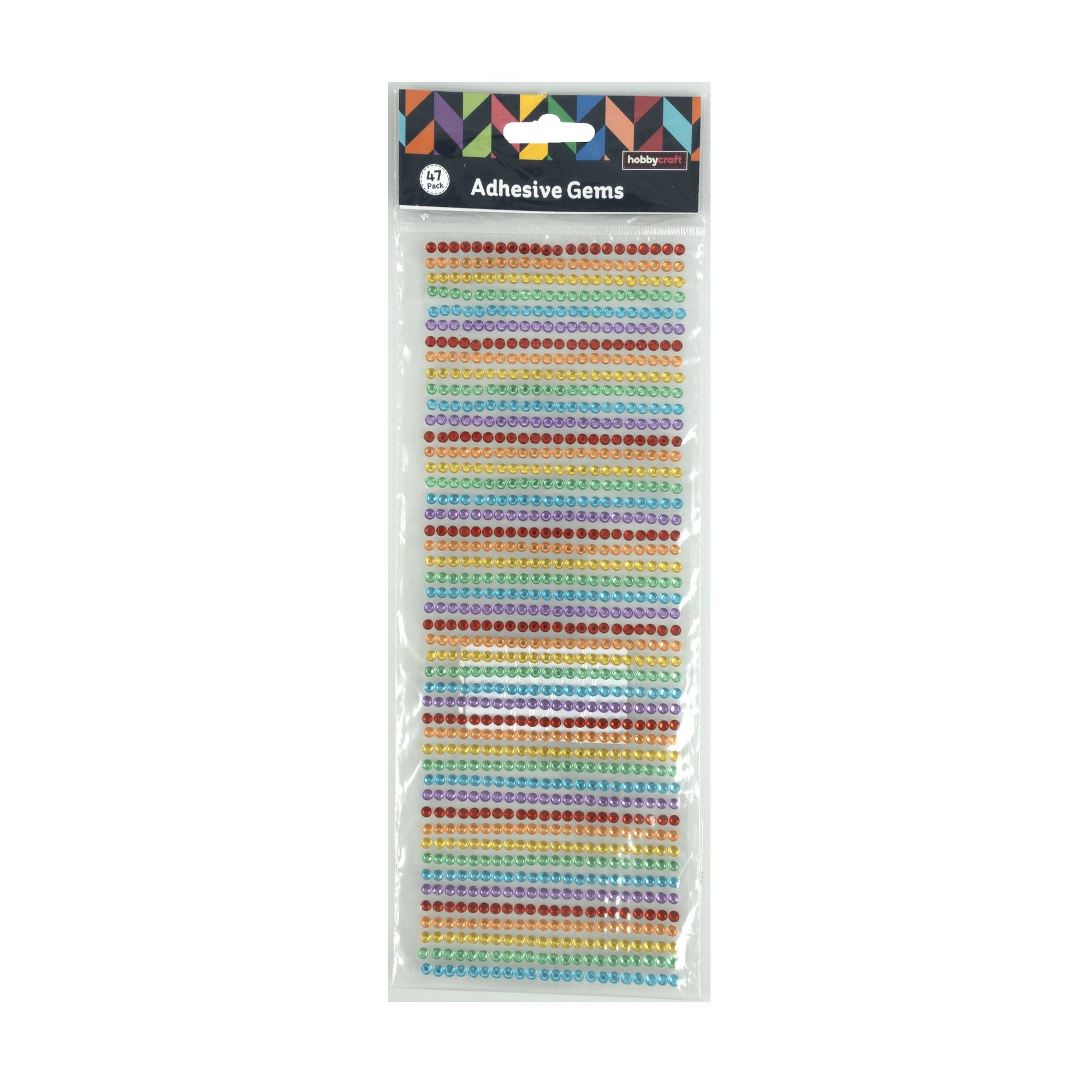 Rainbow Adhesive Gem Strips 4mm 47 Pack Hobbycraft