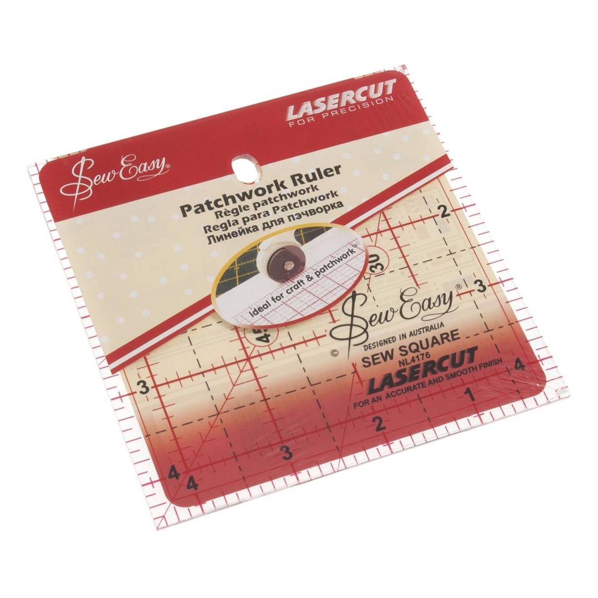 Sew Easy Square Quilting Ruler 4.5 x 4.5 Inches | Hobbycraft