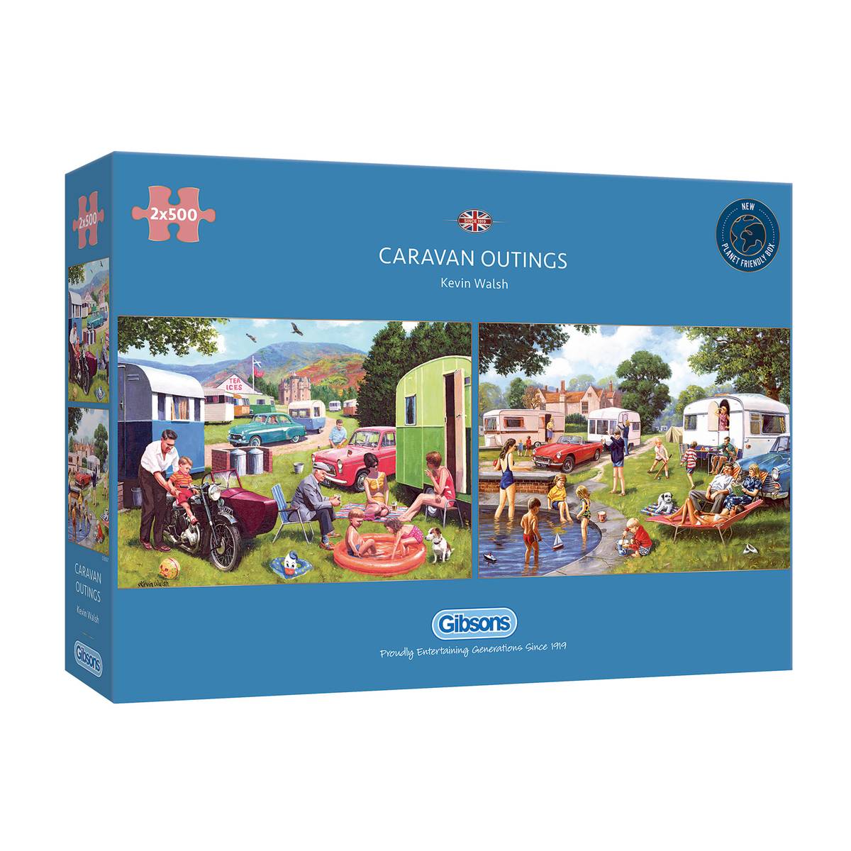Gibsons Caravan Outings Jigsaw Puzzles 500 Pieces 2 Pack Hobbycraft