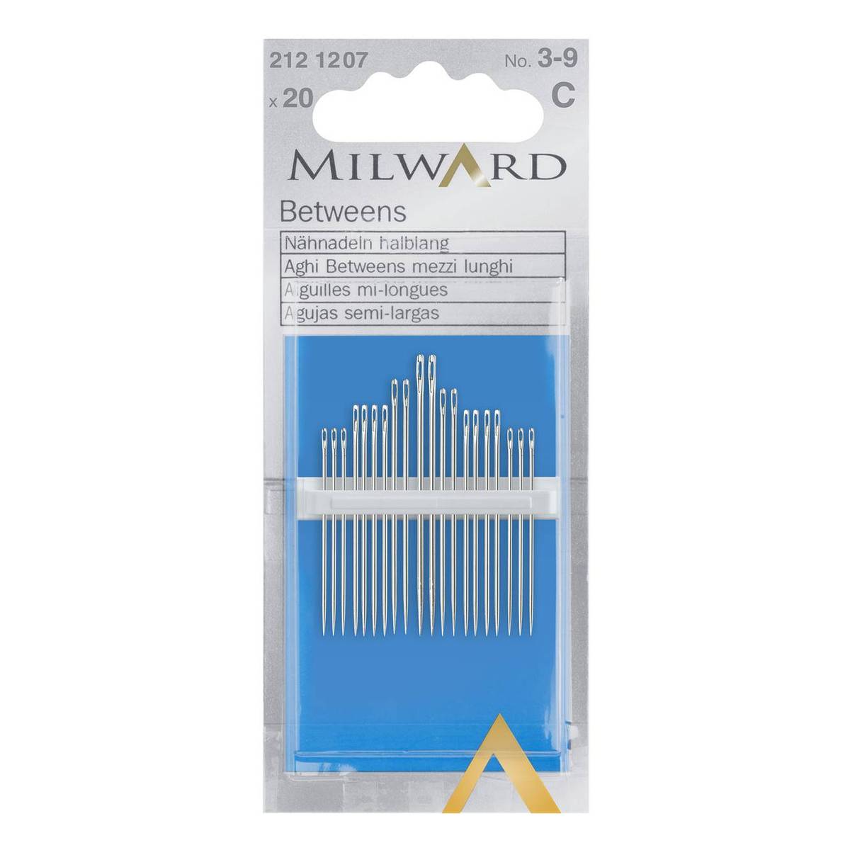 Milward No. 3 to 9 Betweens Sewing Needles 20 Pack | Hobbycraft