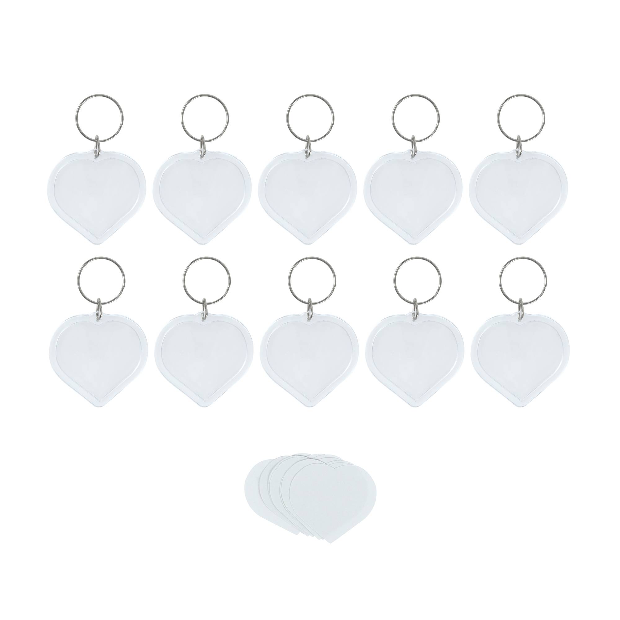 Clear Heart Keyrings 10 Pack Hobbycraft
