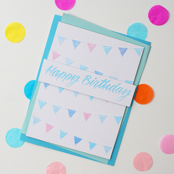 How to Make an Embossed Watercolour Bunting Card Hobbycraft