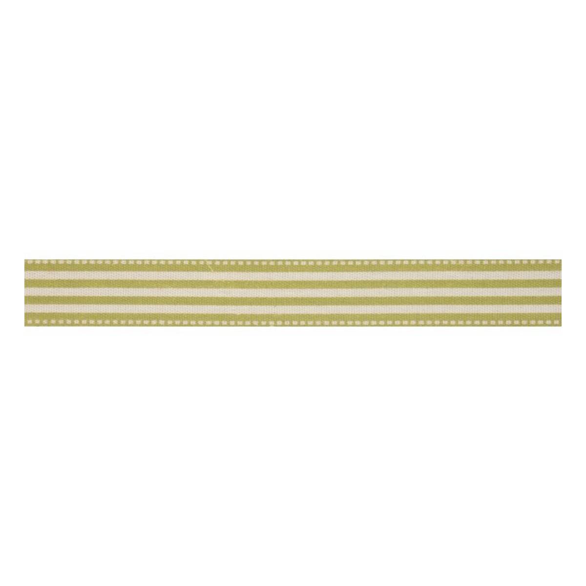 Green Stripe Cotton Ribbon 15mm x 5m Hobbycraft
