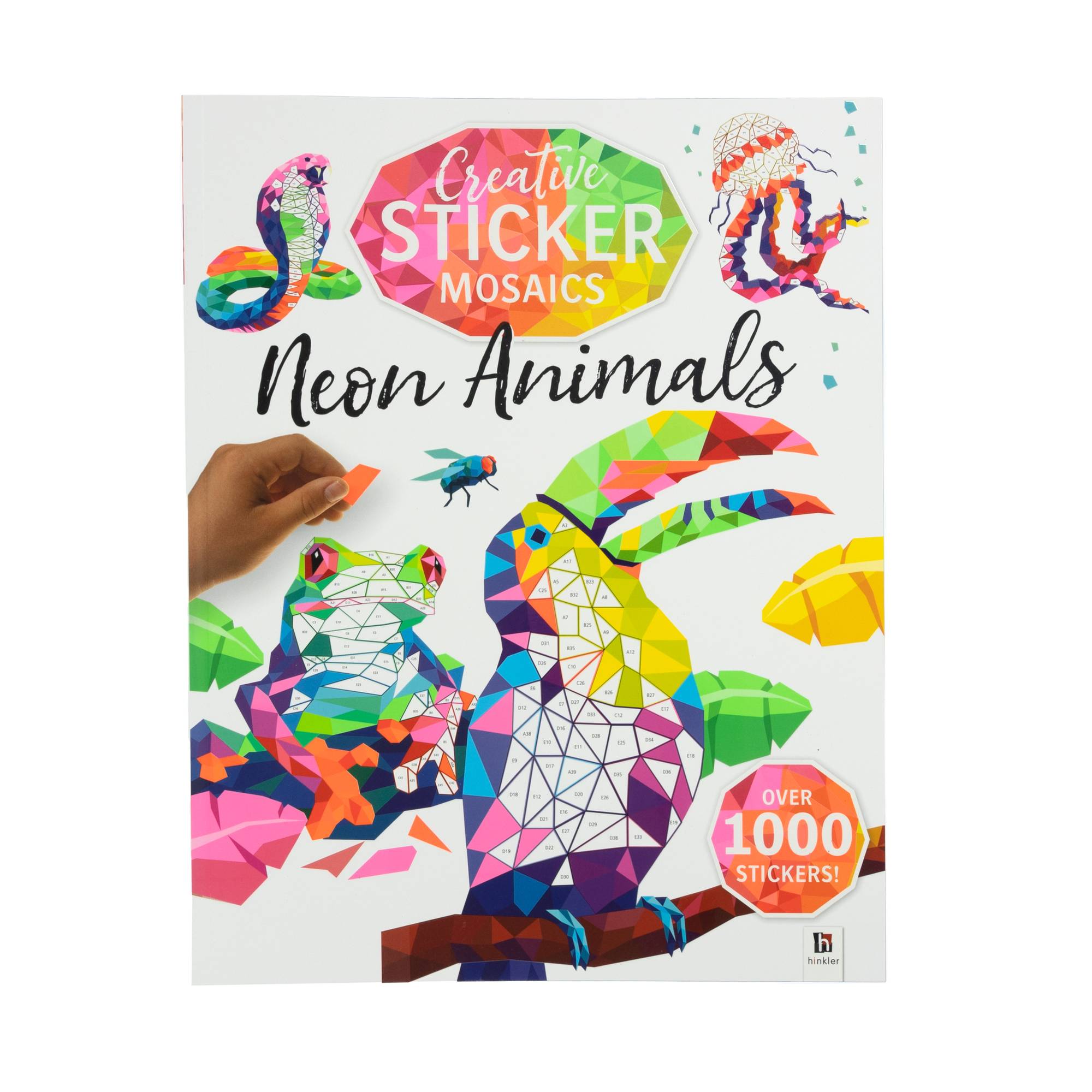 Neon Nature Kaleidoscope Sticker Mosaic, Mosaic Sticker Book for Adults, Colour by Stickers, Sticker by Numbers, Sticker Art