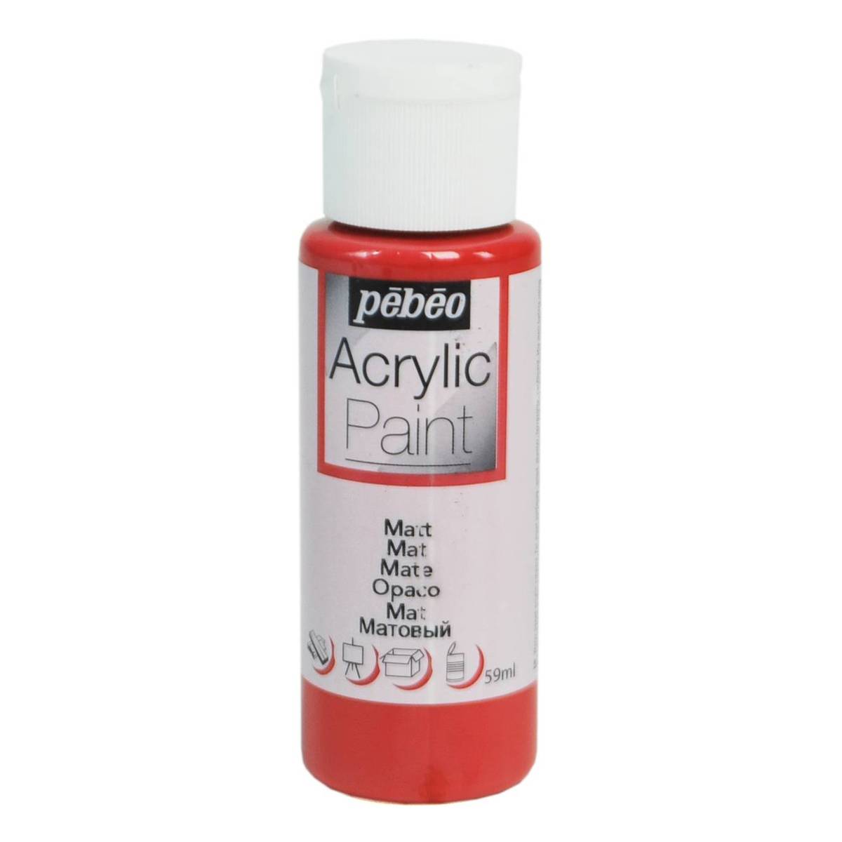 Pebeo Brick Red Matt Acrylic Paint 59ml Hobbycraft