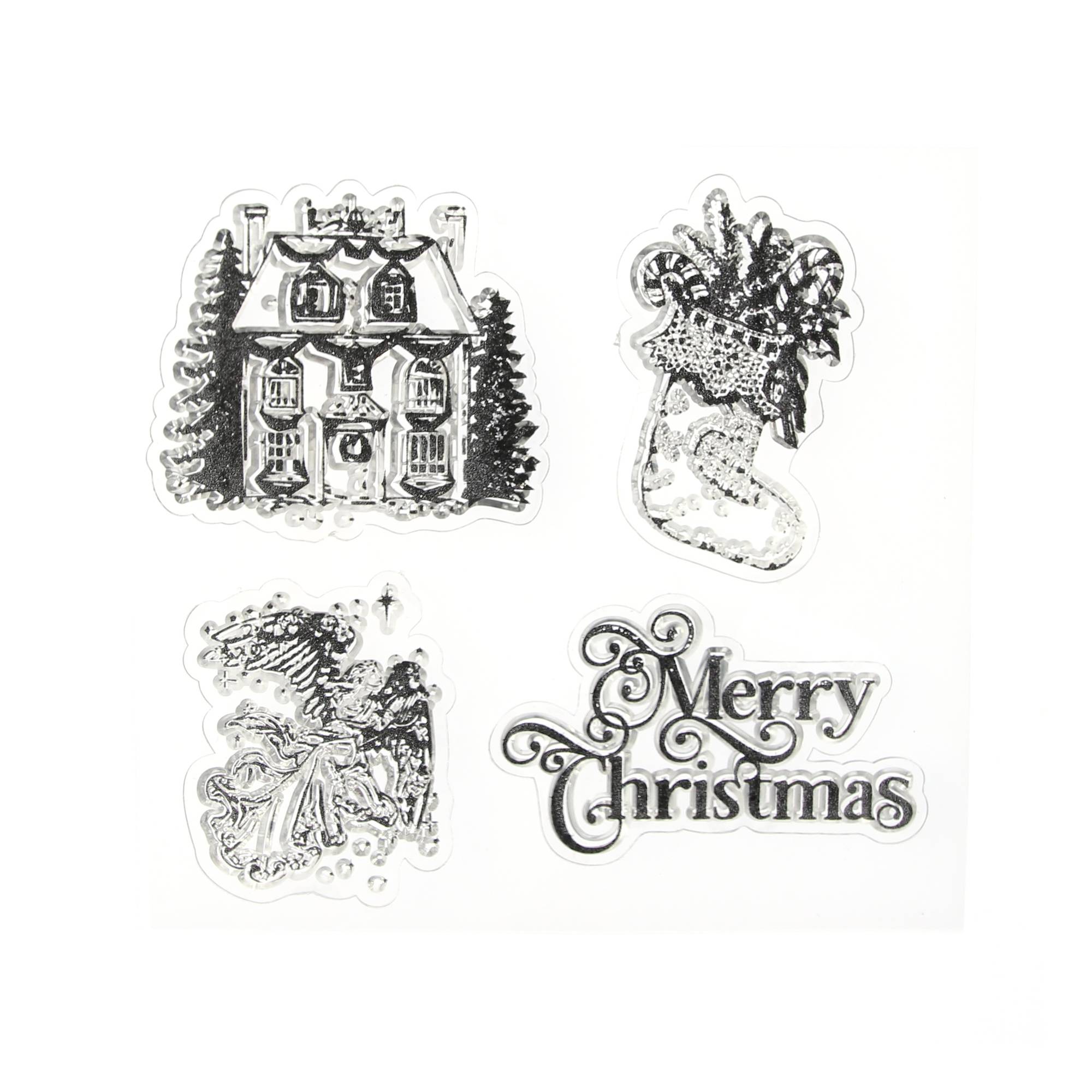 Traditional Christmas Clear Stamps 4 Pieces Hobbycraft