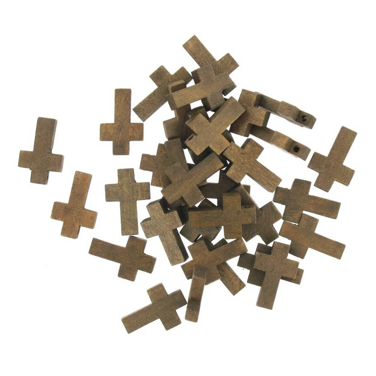 Hobbycraft Brown Cross Wooden Beads Brown Hobbycraft