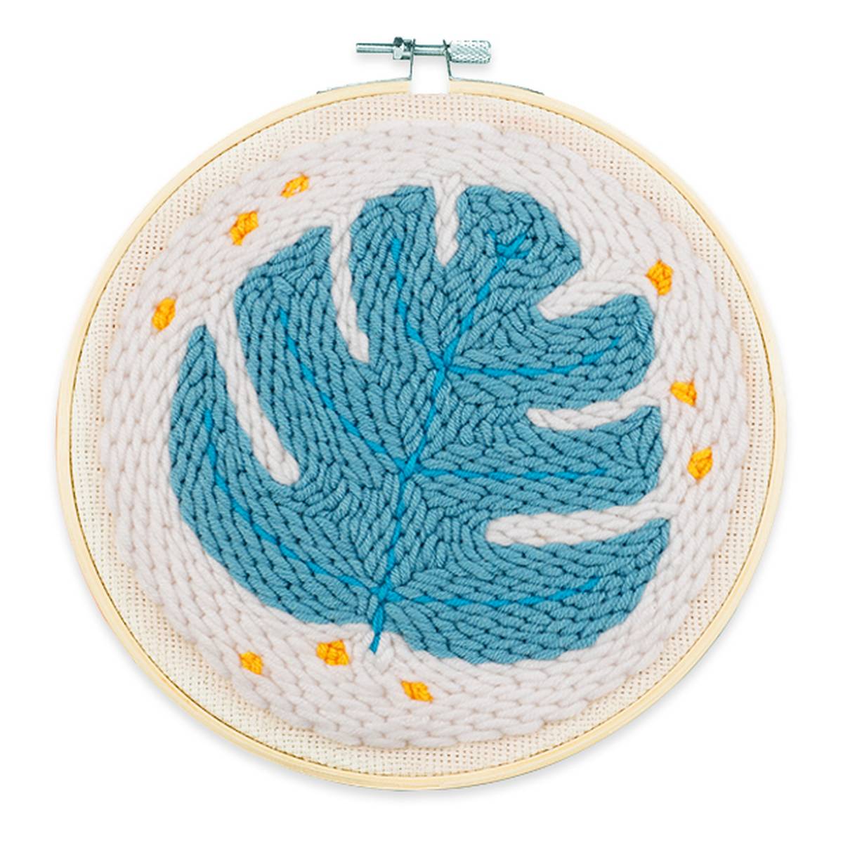 Leaf Embroidery Punch Needle Hoop Kit 20cm Hobbycraft