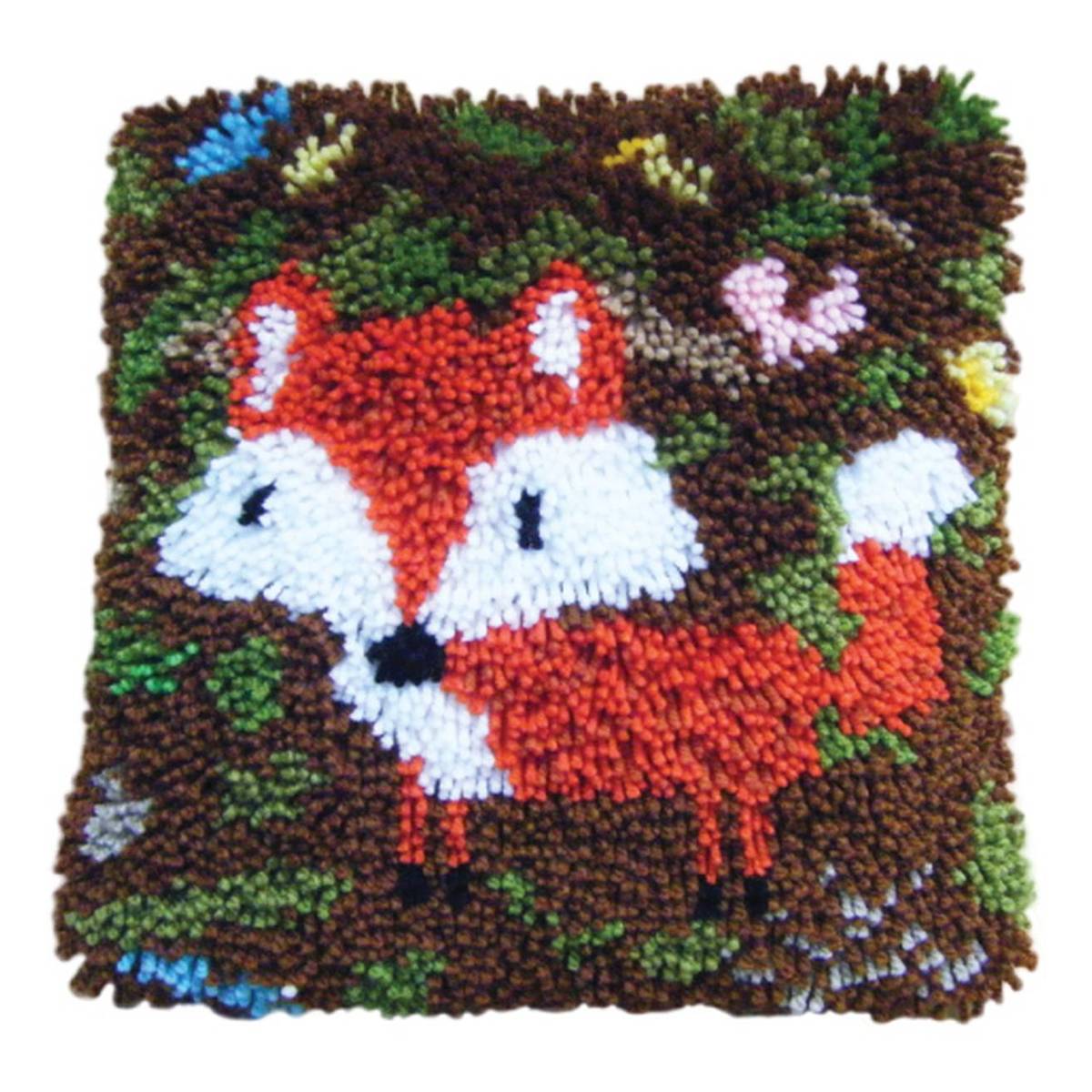Petforu Rug Hooking Kits DIY Knitting Wool Embroidery Handcraft Latch Hook Fox 