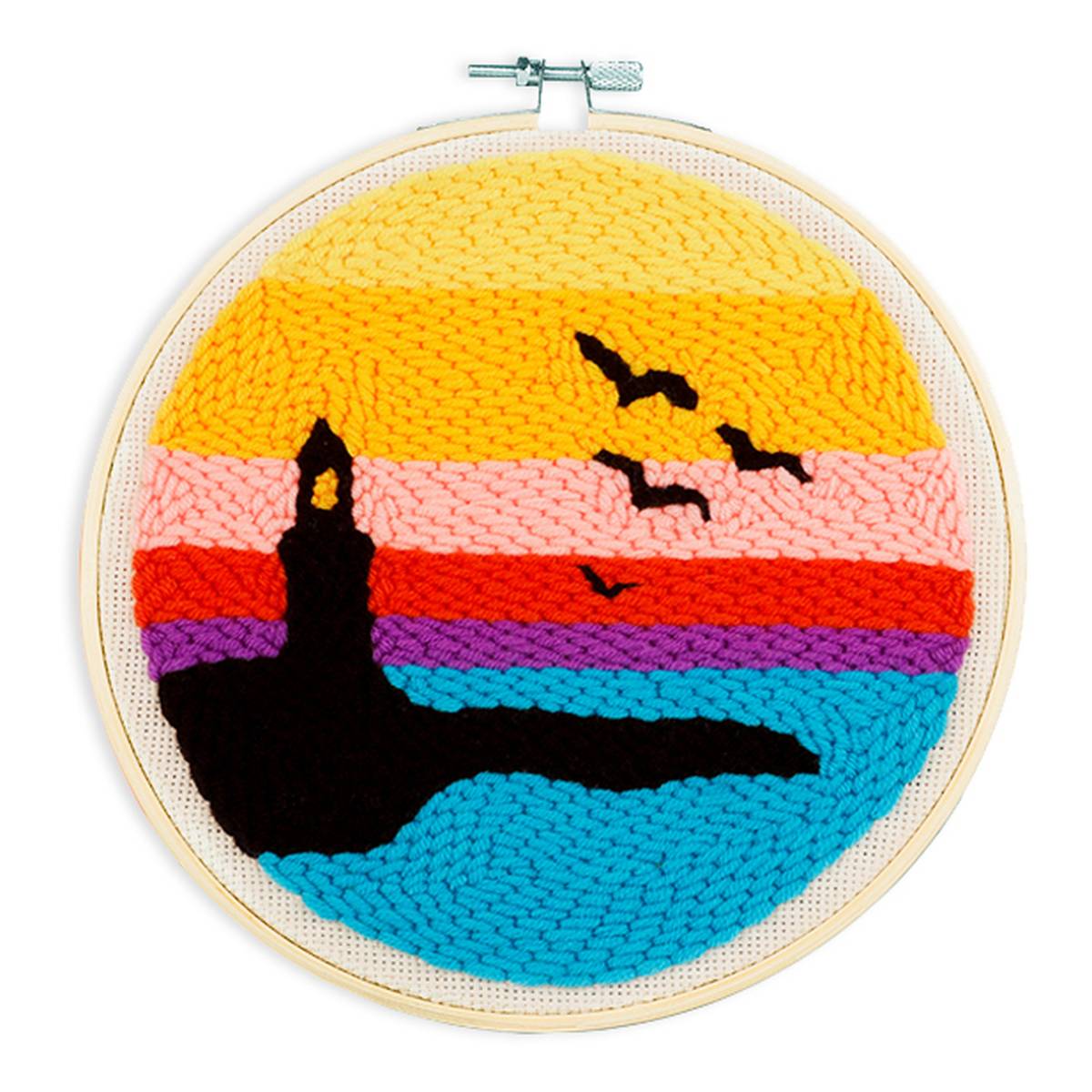 Sea Embroidery Punch Needle Hoop Kit 20cm Hobbycraft