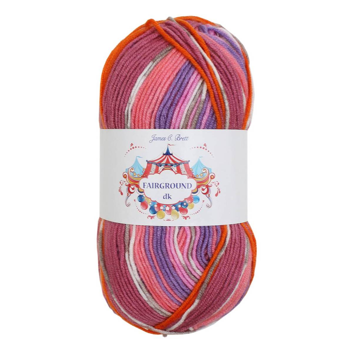 James C Brett Pink Multi Fairground DK Yarn 100 g Hobbycraft