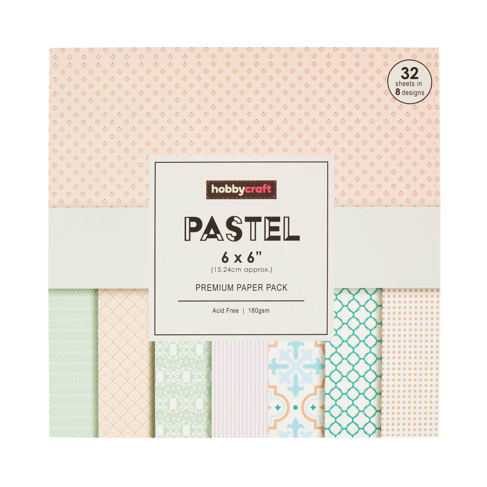 Pastel 6 x 6 Inches Paper Pad 32 Sheets Hobbycraft