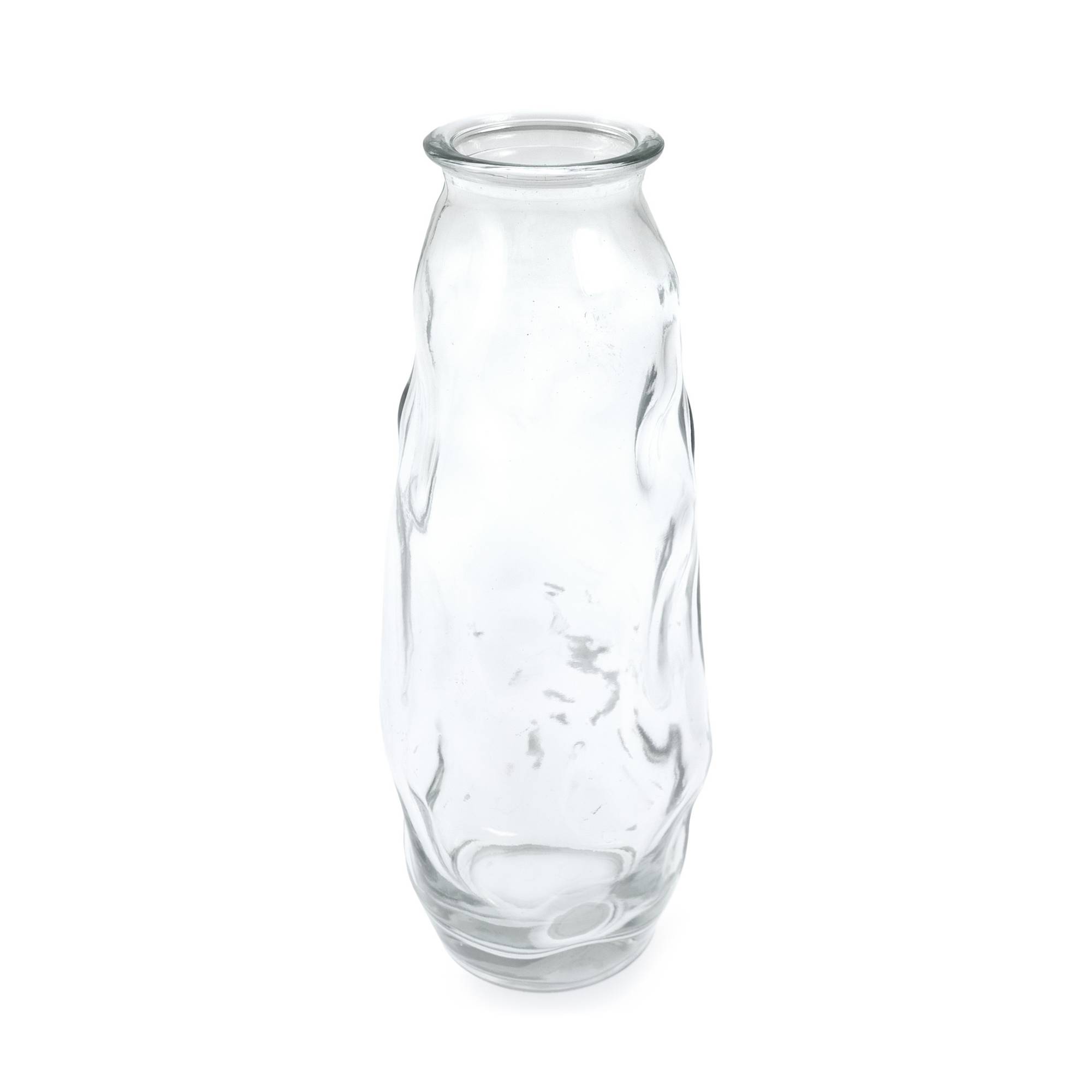 Clear Textured Glass Vase 19cm x 7cm Hobbycraft